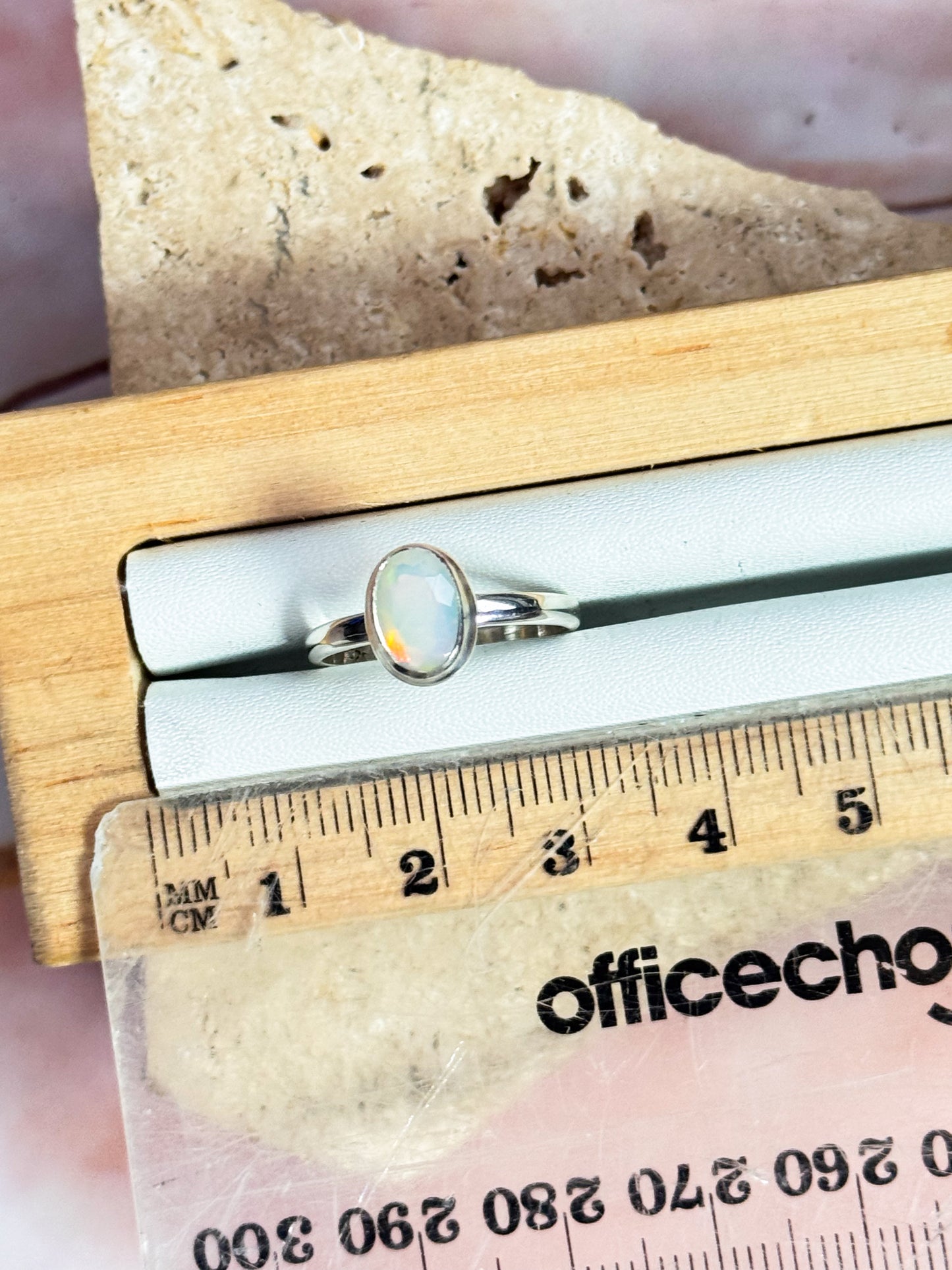 Ethiopian Opal Faceted Ring - Size 7