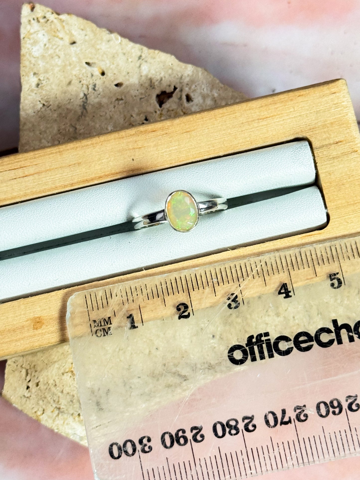 Ethiopian Opal Faceted Ring - Size 7
