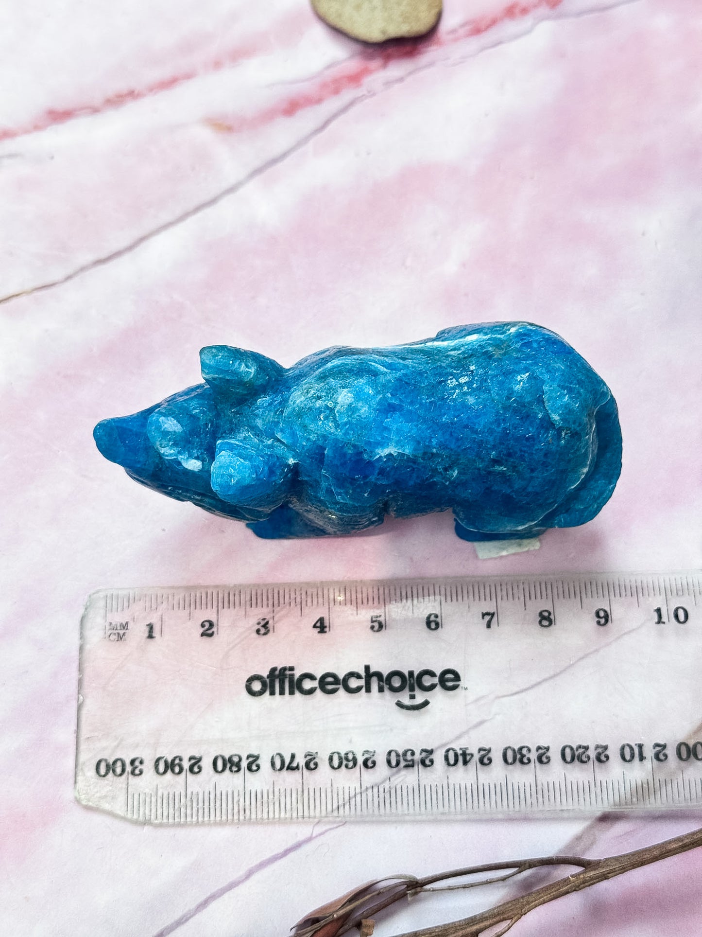 Apatite Rhino Carving