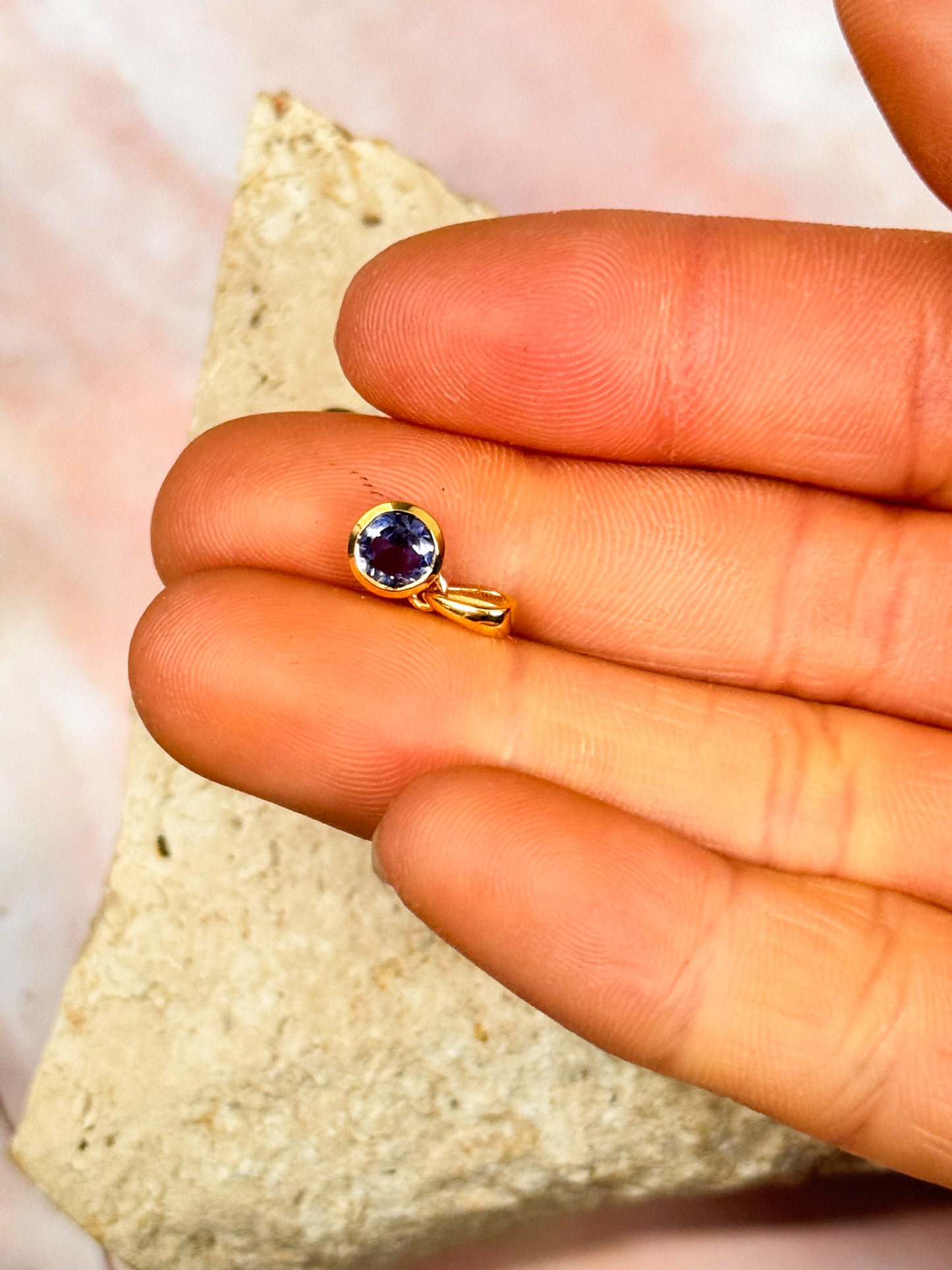 Dainty Iolite Pendants