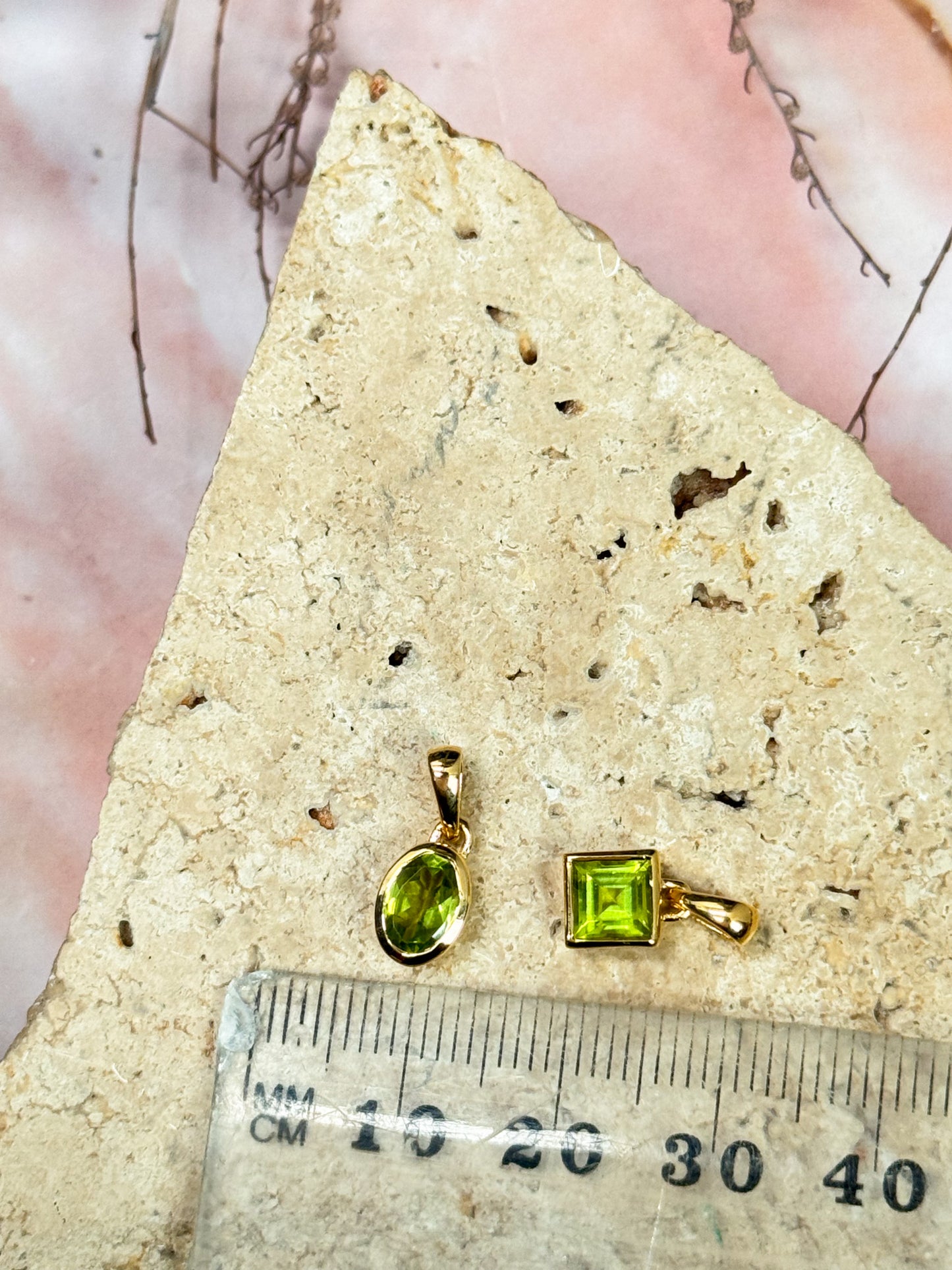 Dainty Peridot Pendants