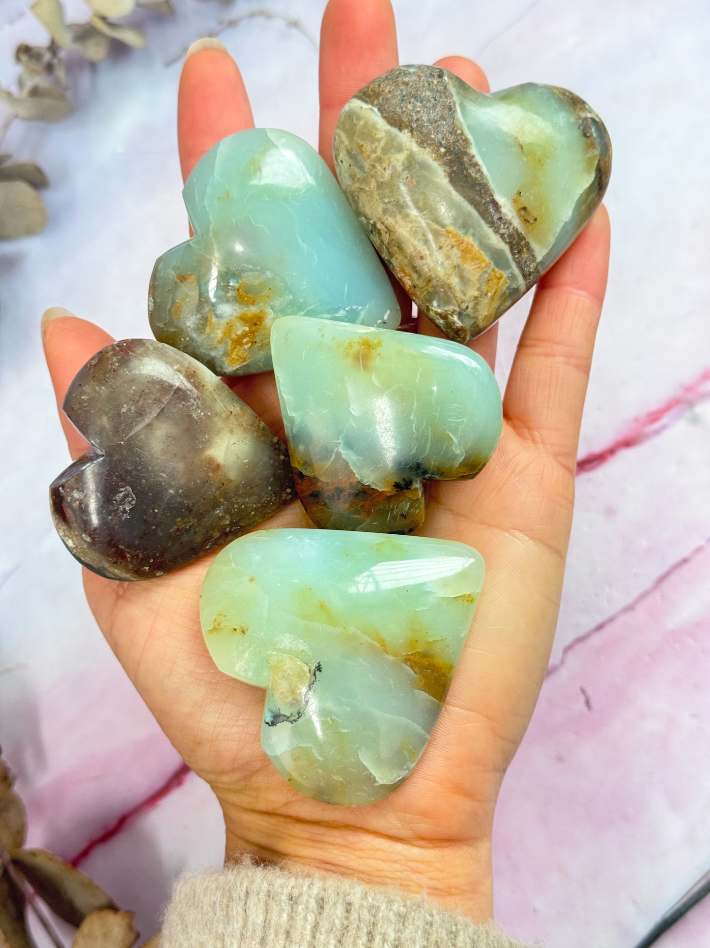 Blue Opal Hearts