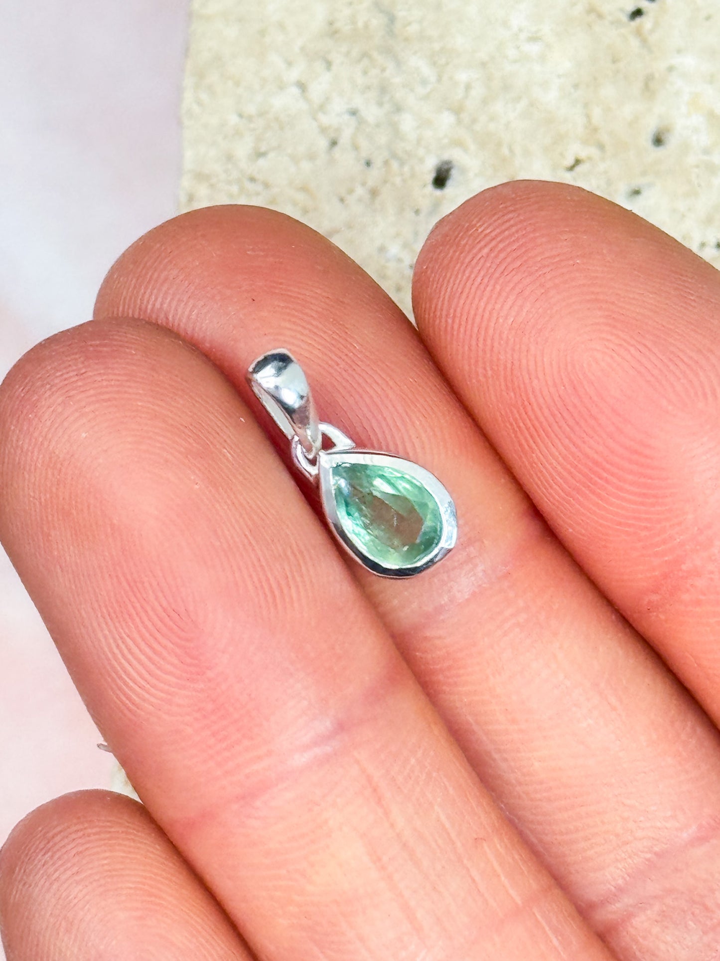 Dainty Mint Green Kyanite Pendants