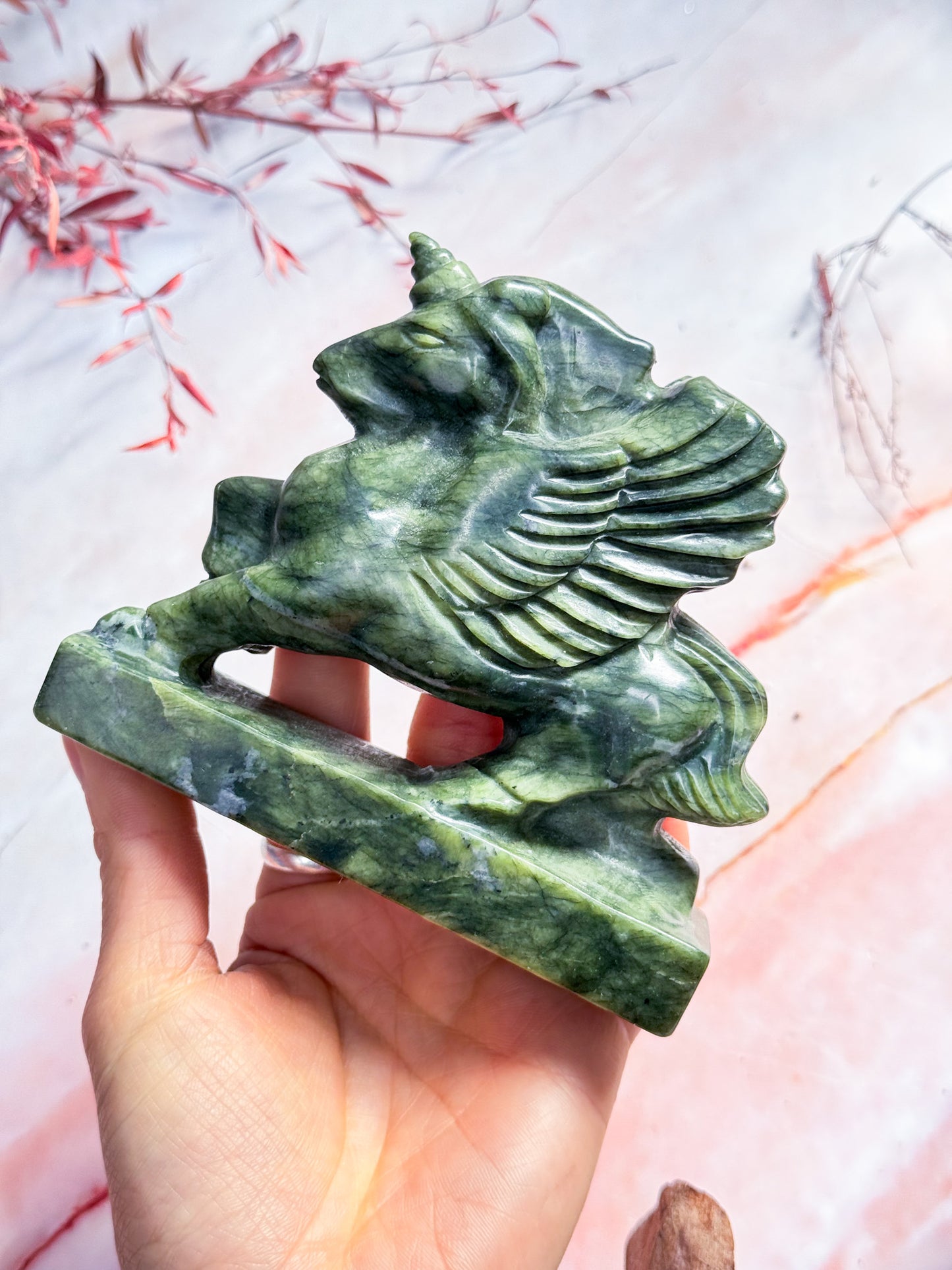 Serpentine Unicorn Carving