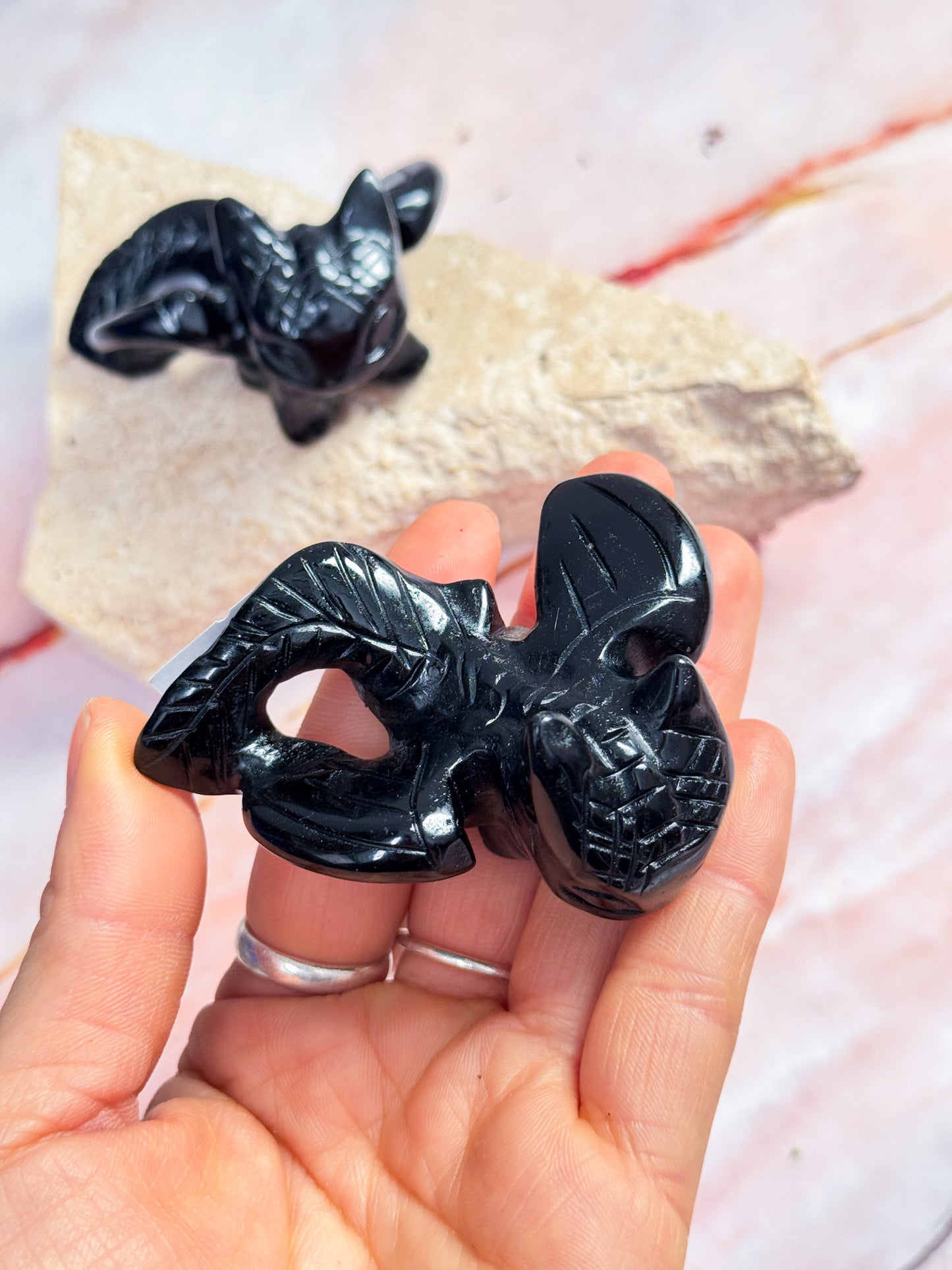 Obsidian Toothless Dragon Carvings