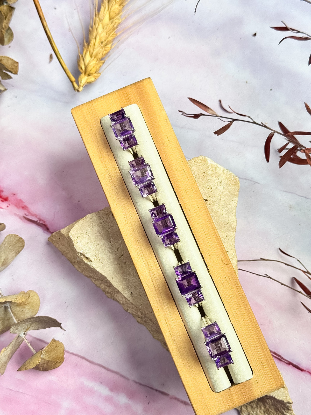 Triple Amethyst Rings