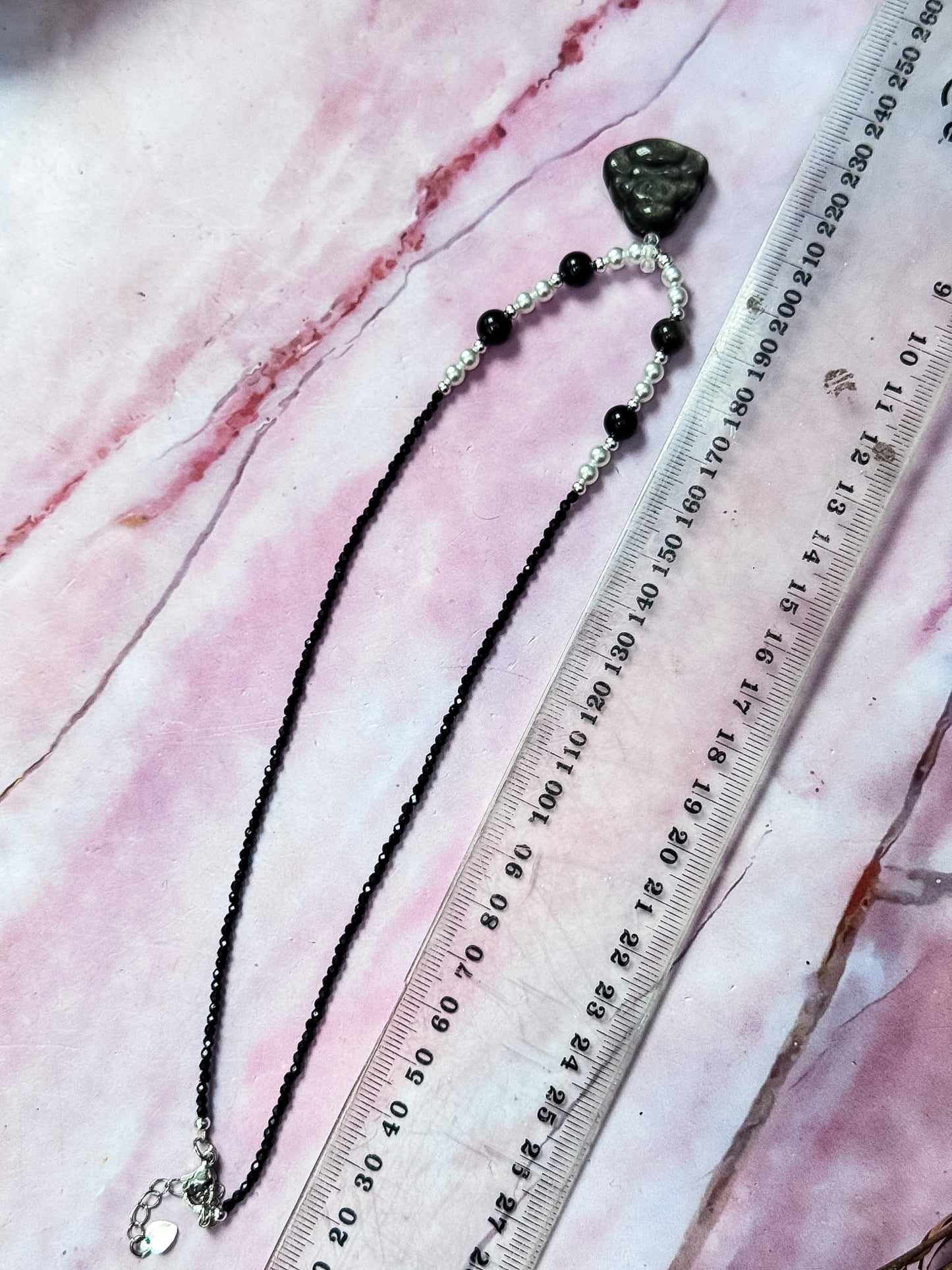 Silver Sheen Obsidian Buddha Necklaces