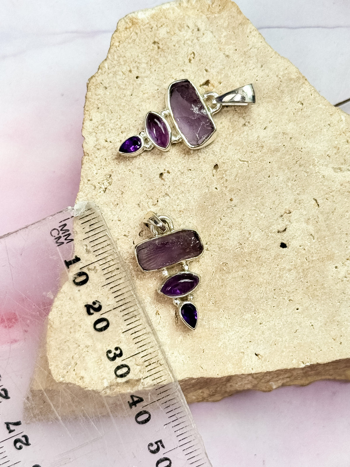 Amethyst Triple Pendants