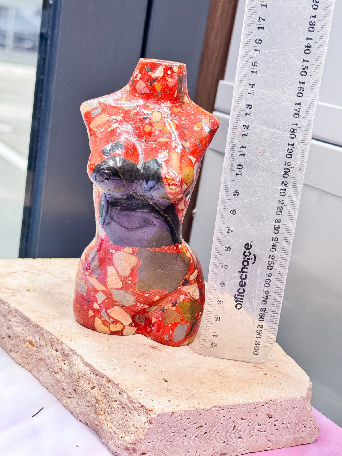 Brecciated Red Jasper Torso Carving