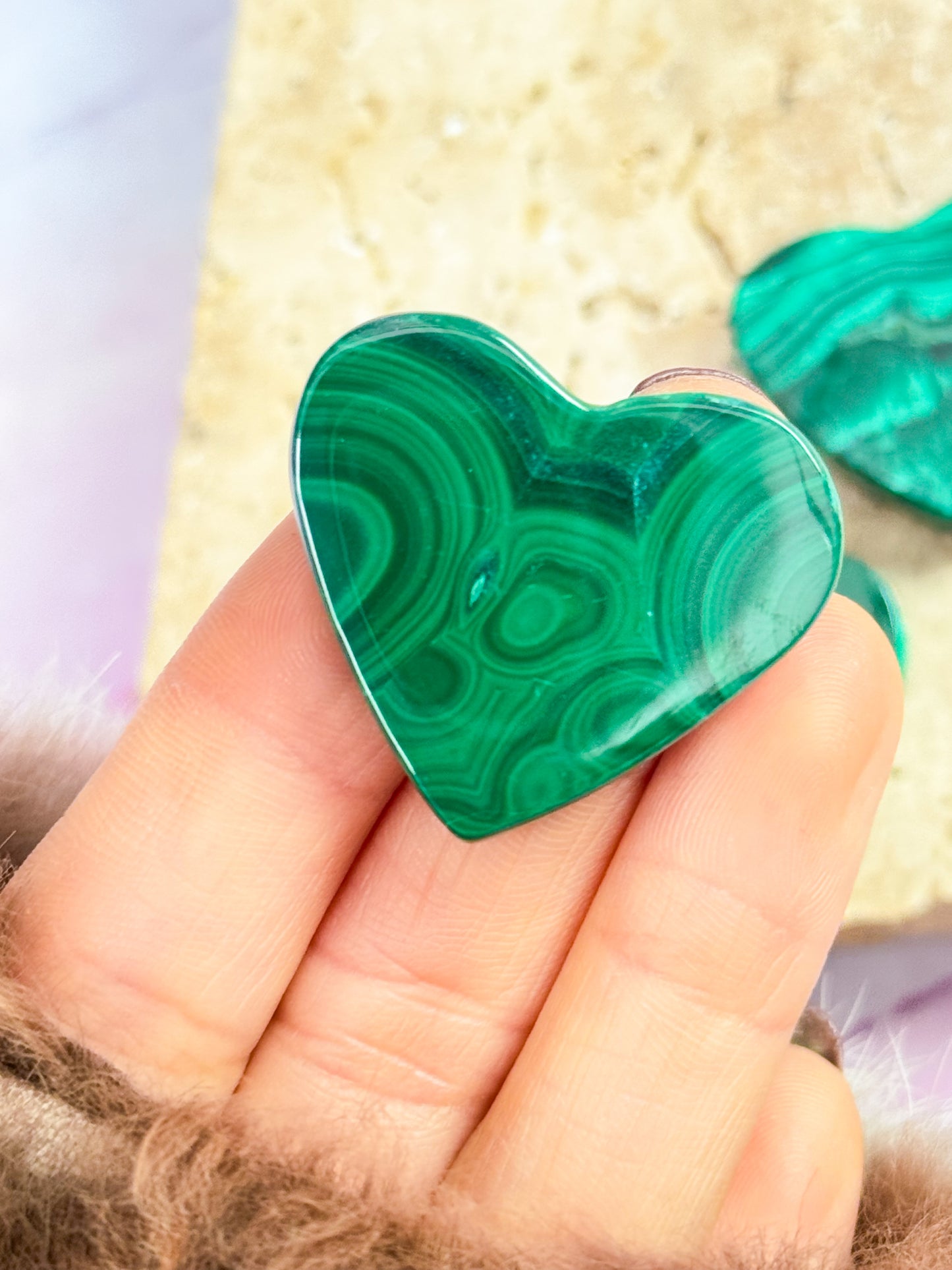 Small Malachite Hearts