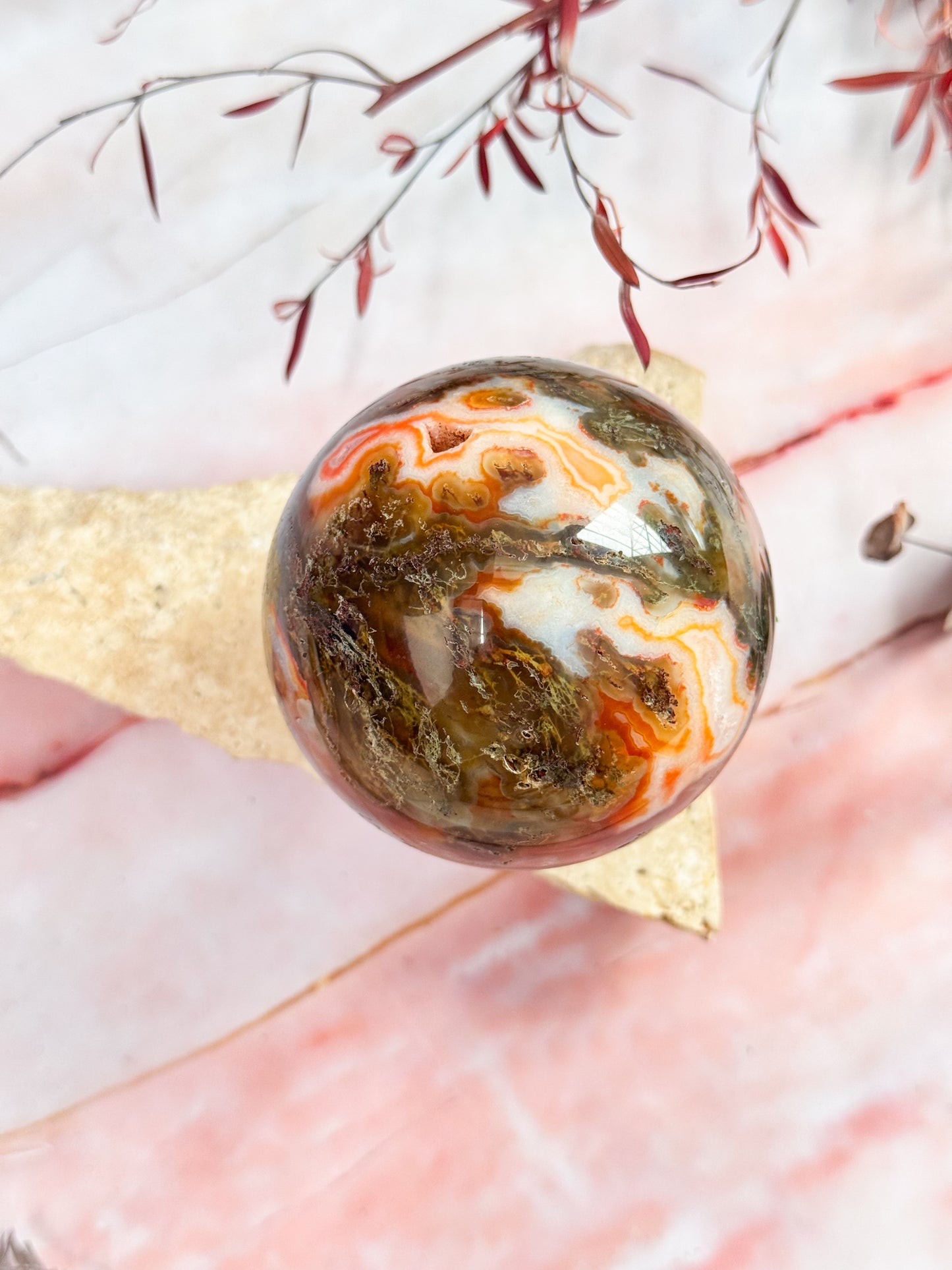 Red Moss Agate Sphere