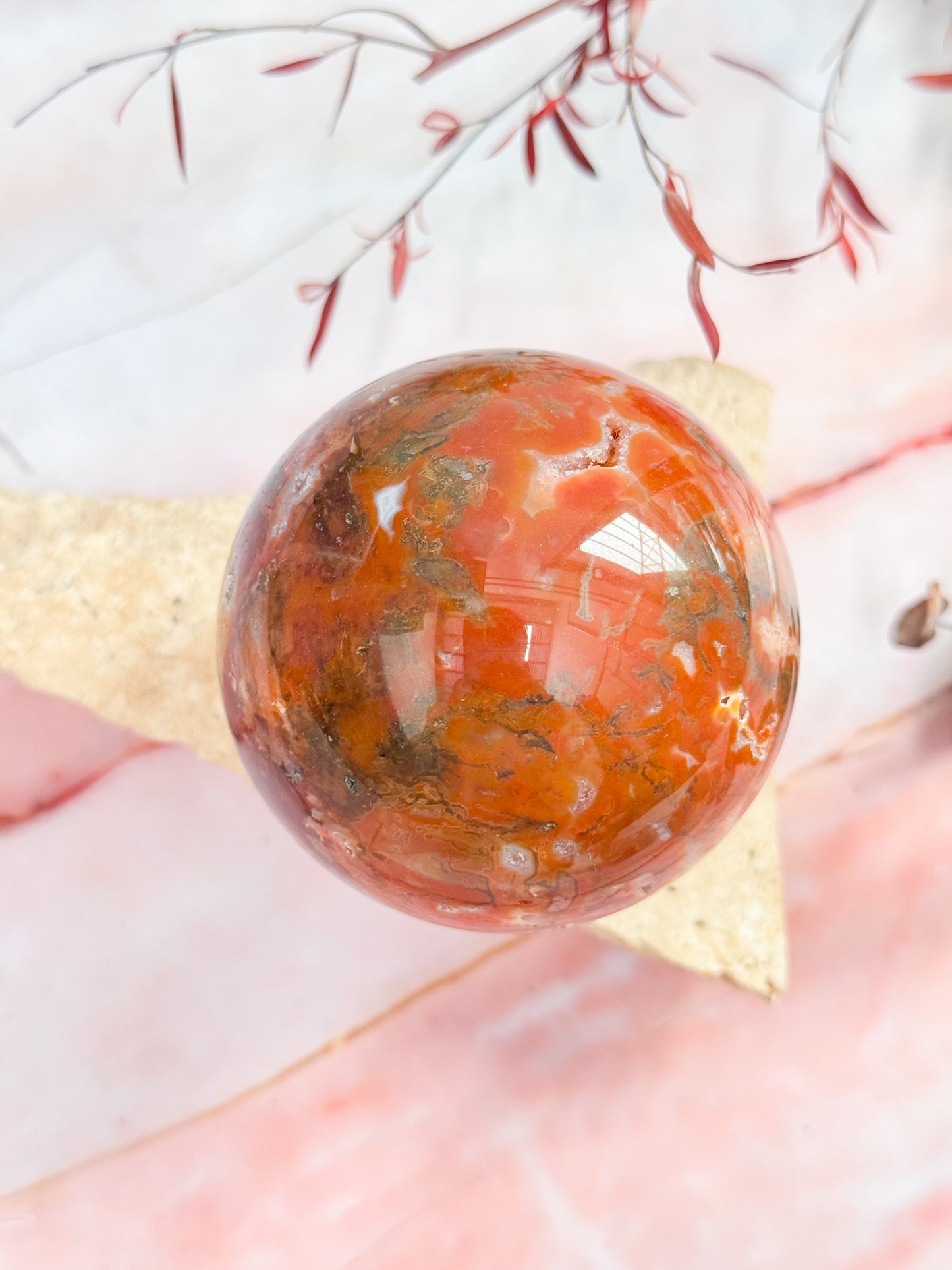 Red Moss Agate Sphere