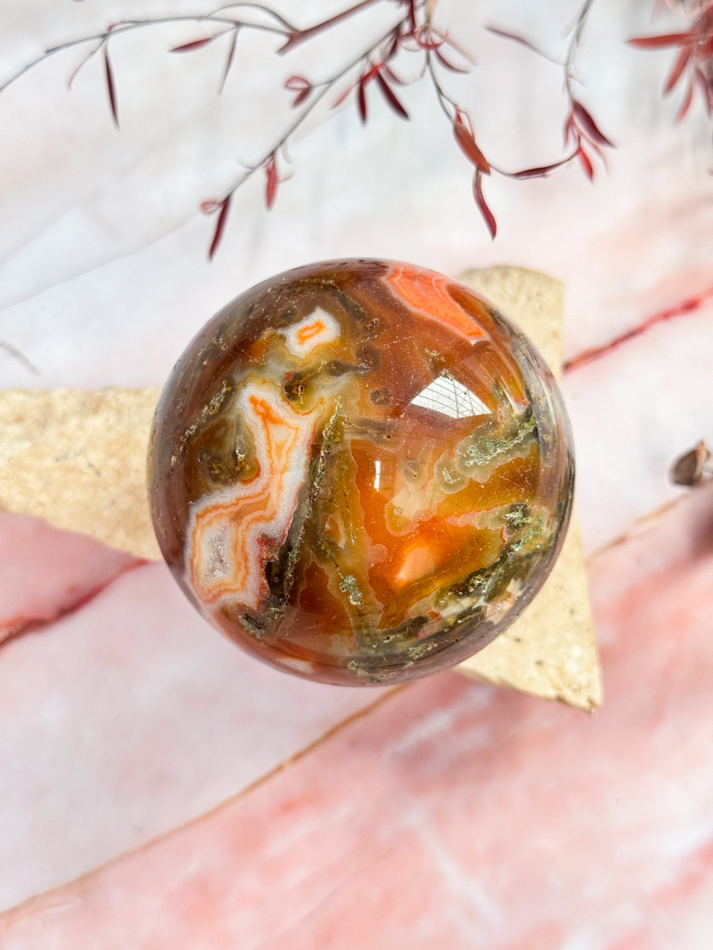 Red Moss Agate Sphere