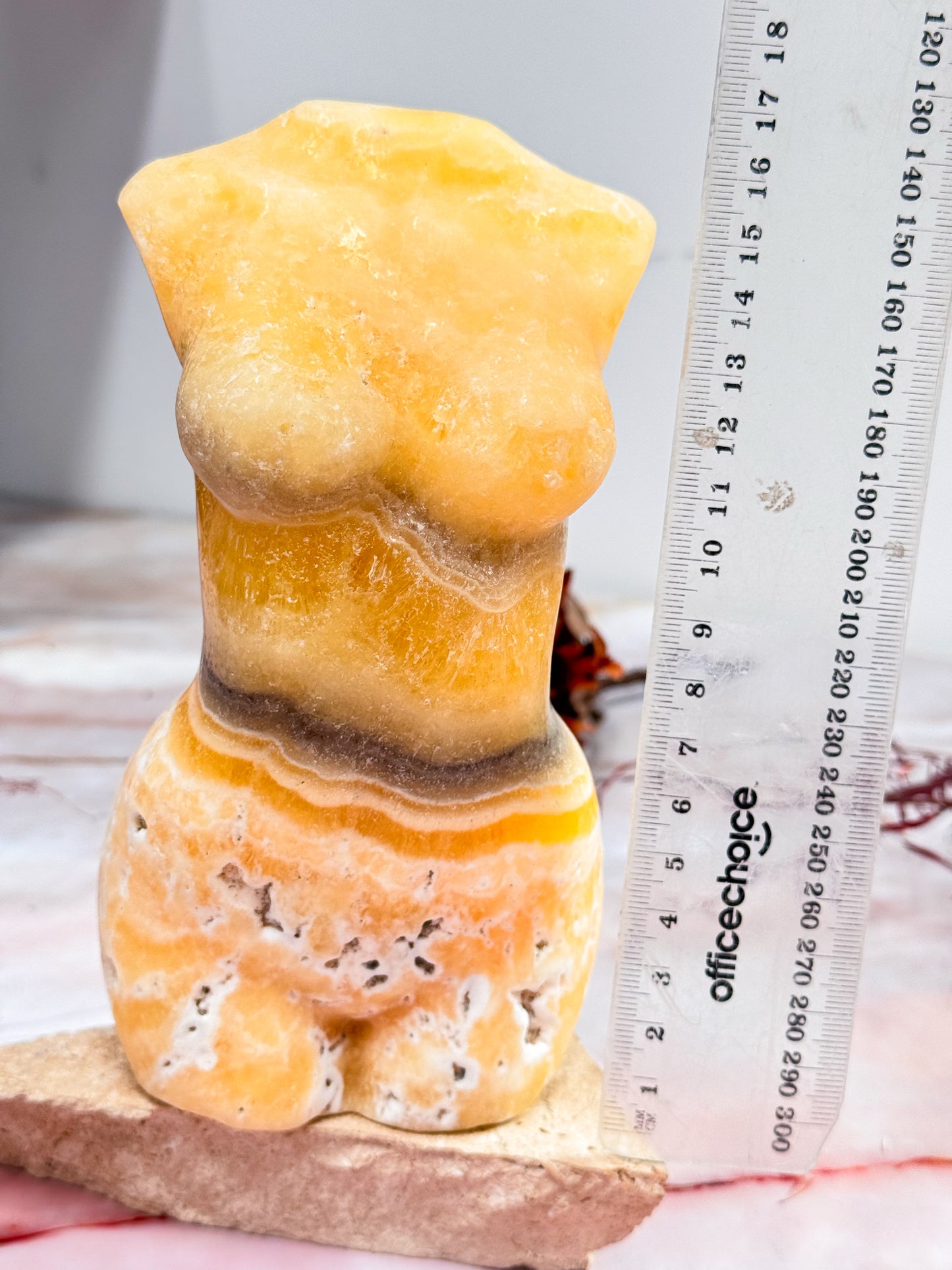Sherbet Calcite Torso Carving
