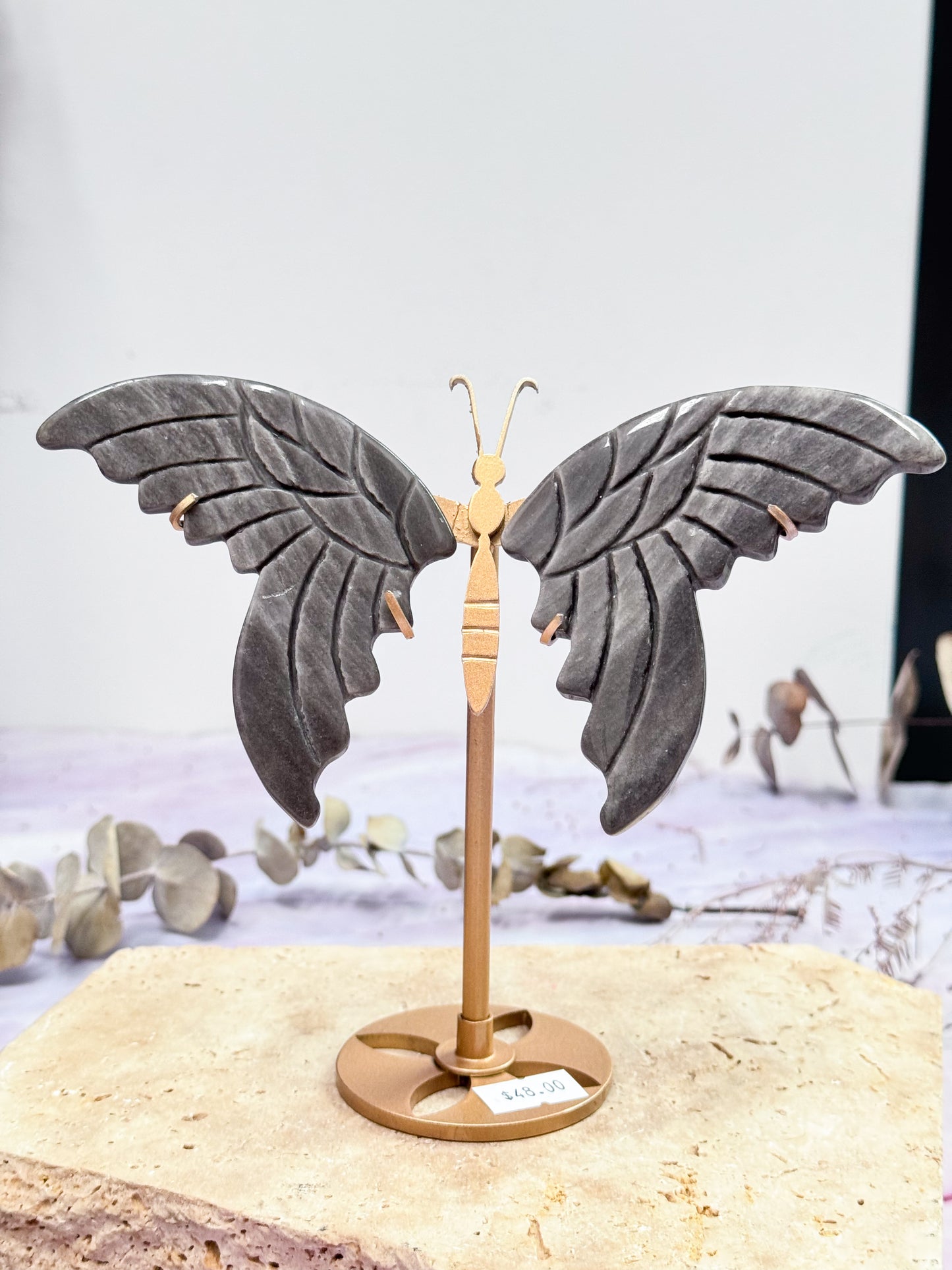 Silver Sheen Obsidian Butterfly Wings