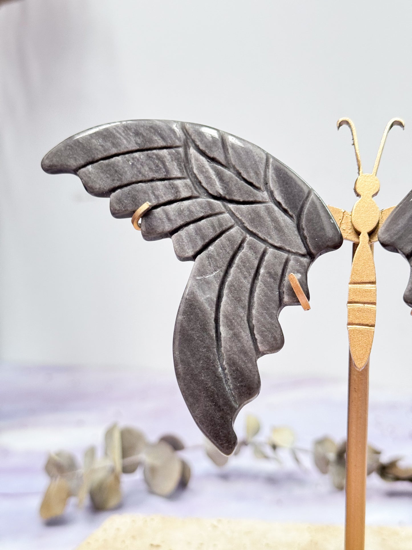 Silver Sheen Obsidian Butterfly Wings