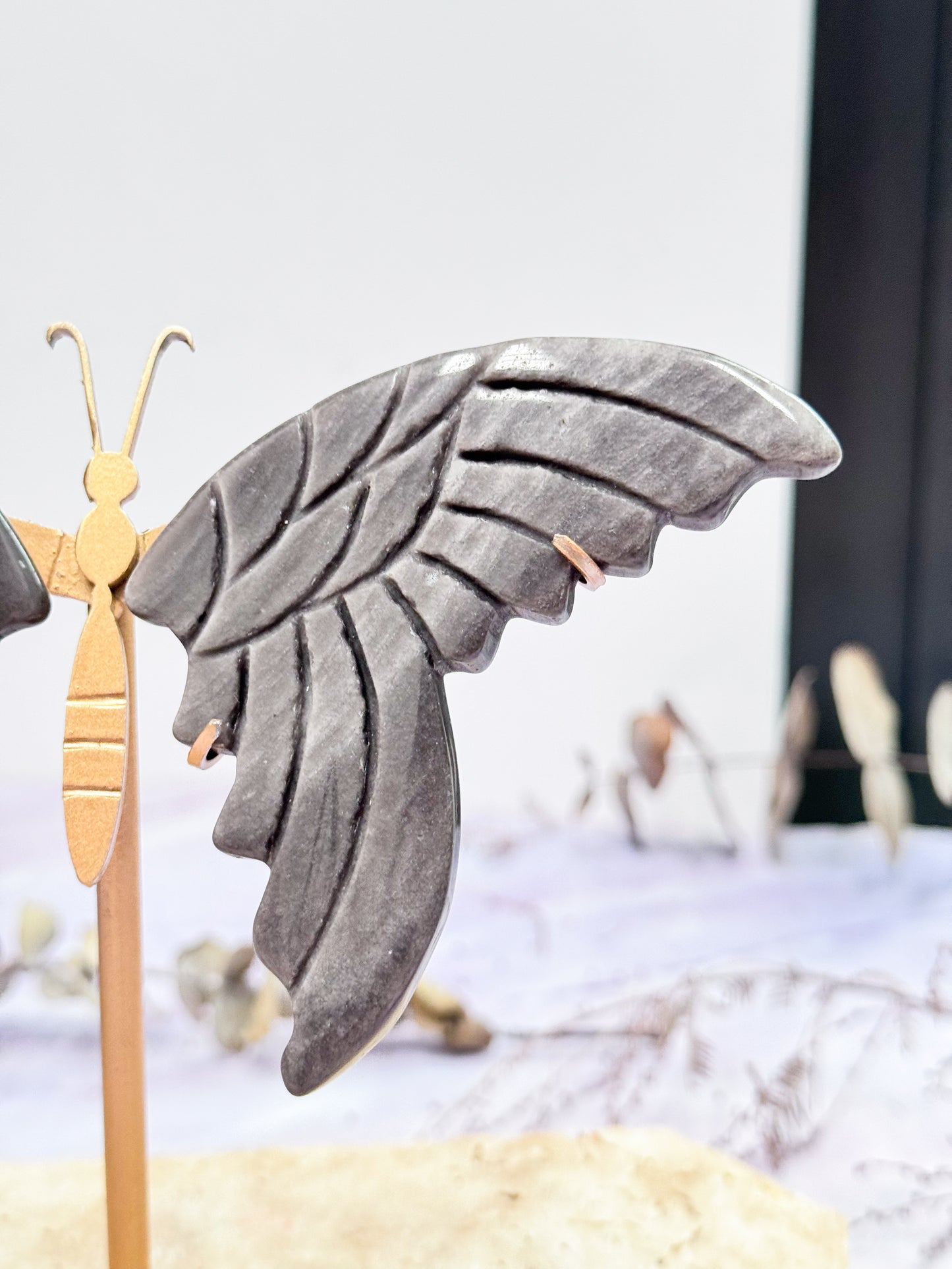 Silver Sheen Obsidian Butterfly Wings