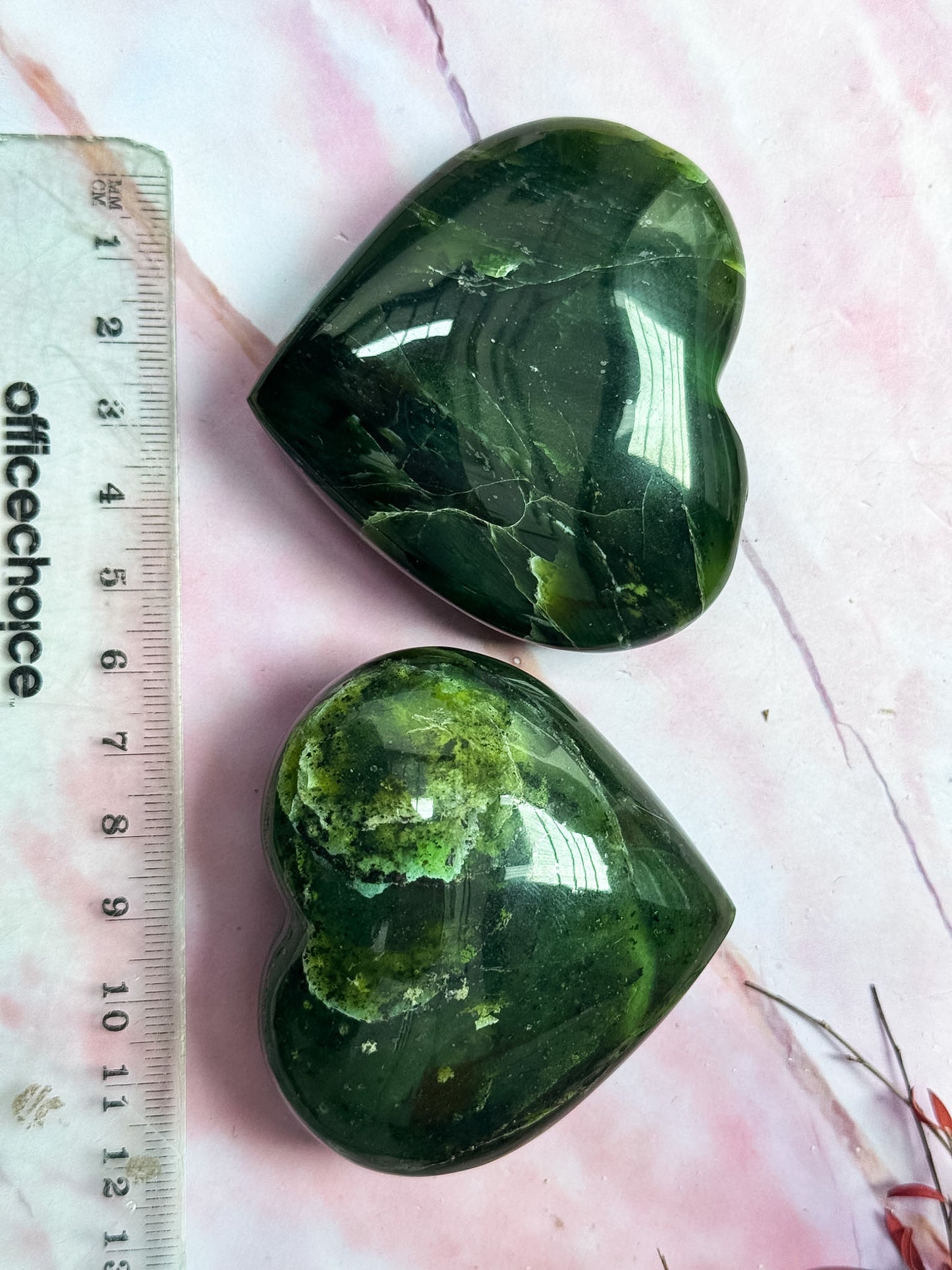 Nephrite Jade Hearts