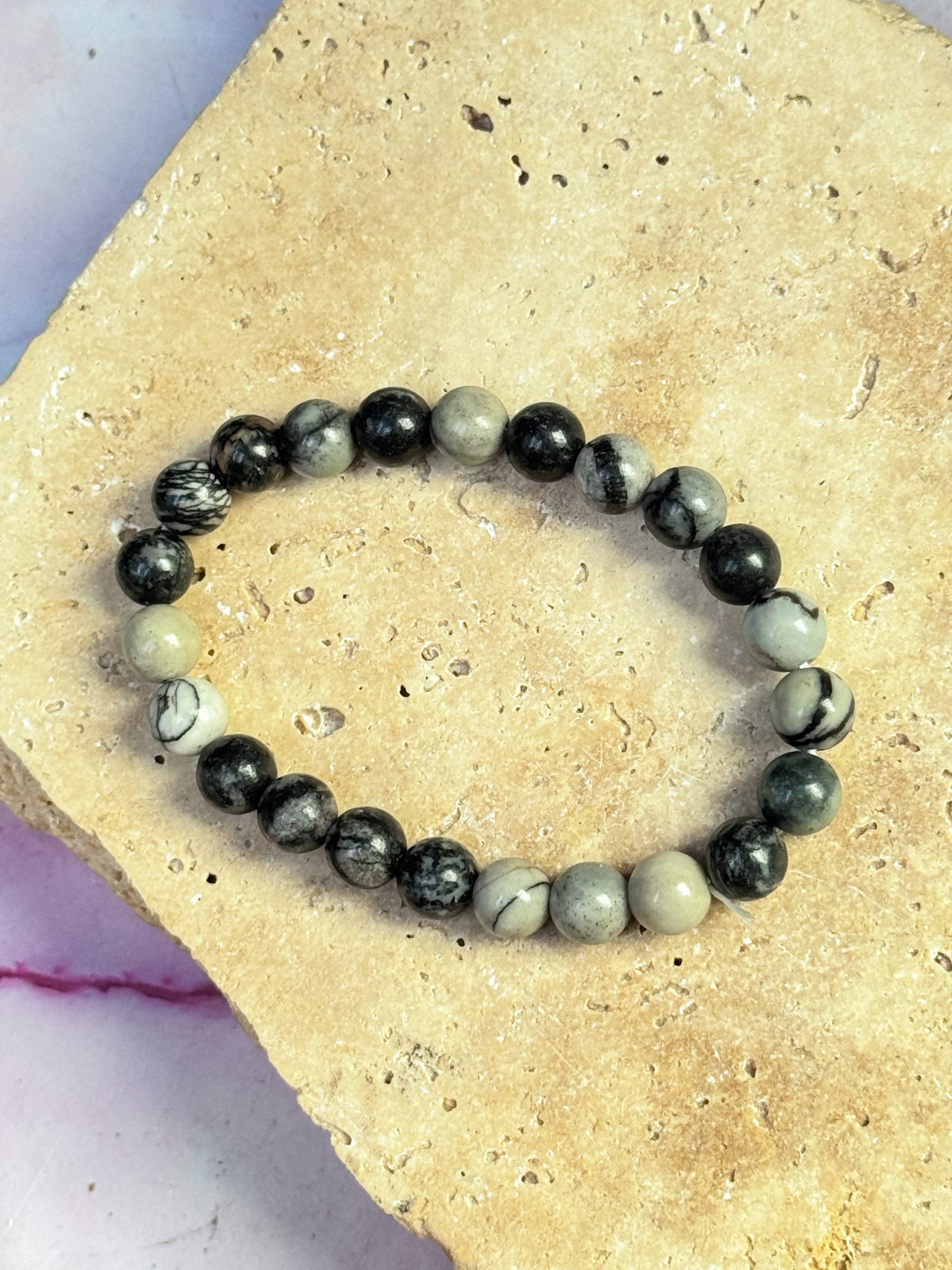 Network Jasper Bead Bracelets