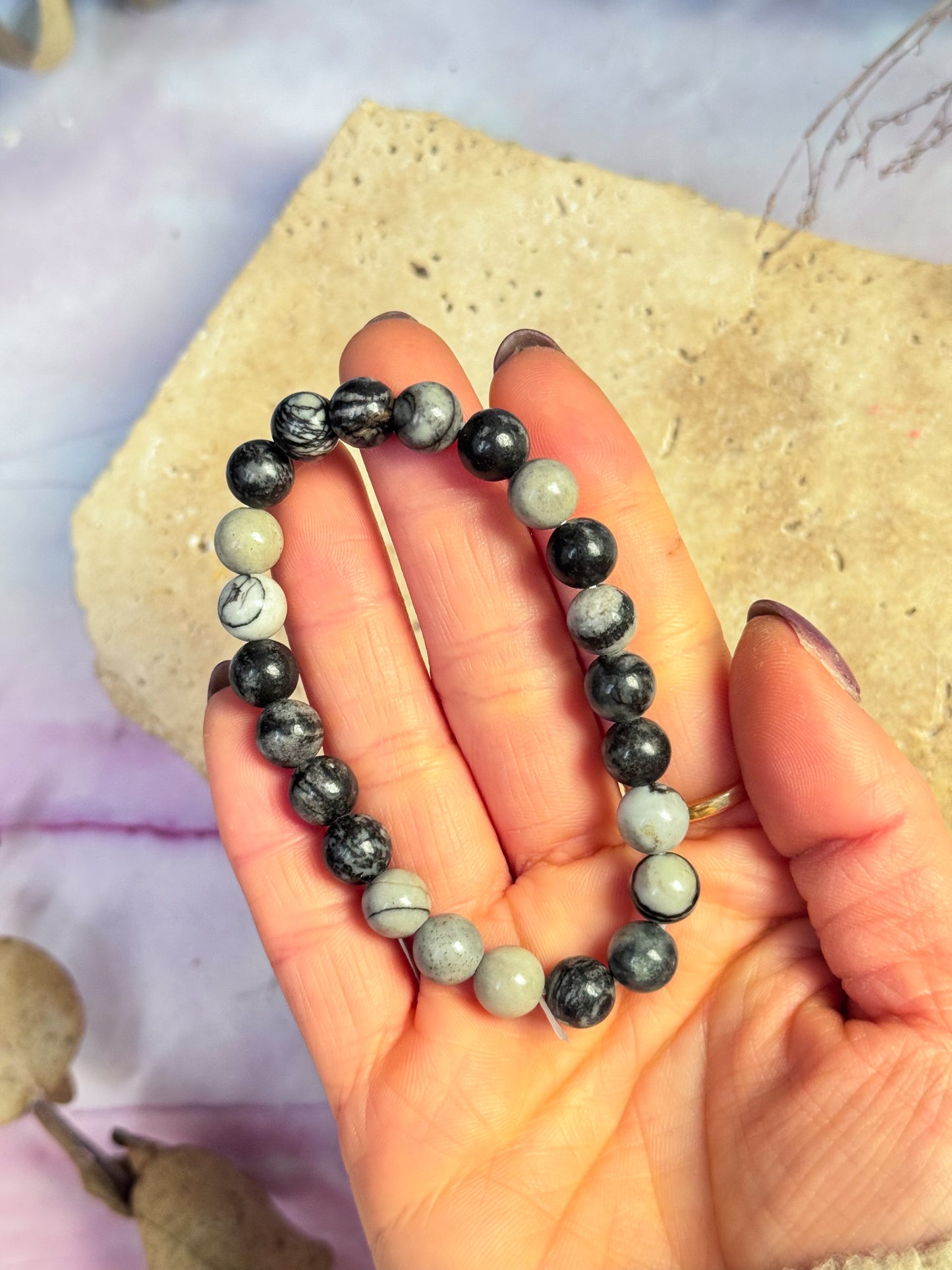 Network Jasper Bead Bracelets