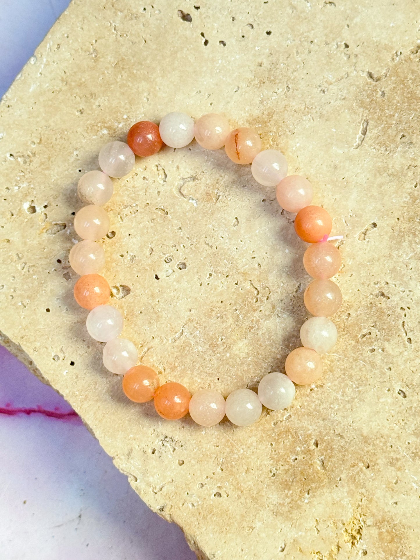 Peach Aventurine Bead Bracelets