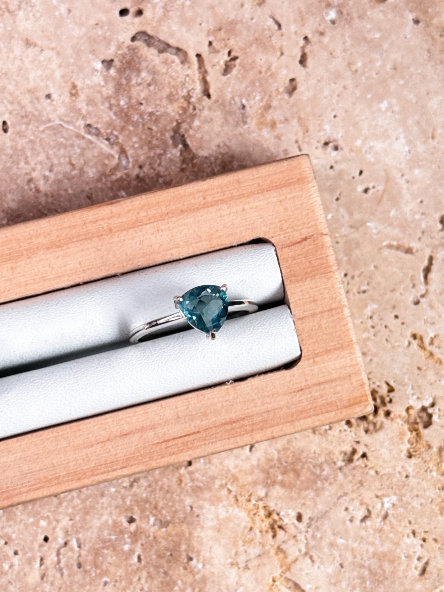Belgian Teal Fluorite Rings
