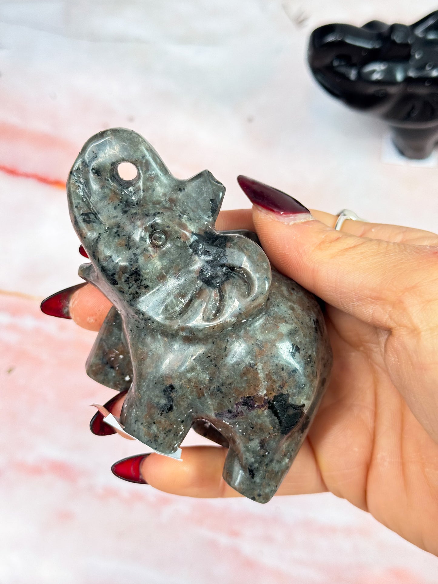 Crystal Elephant Carvings