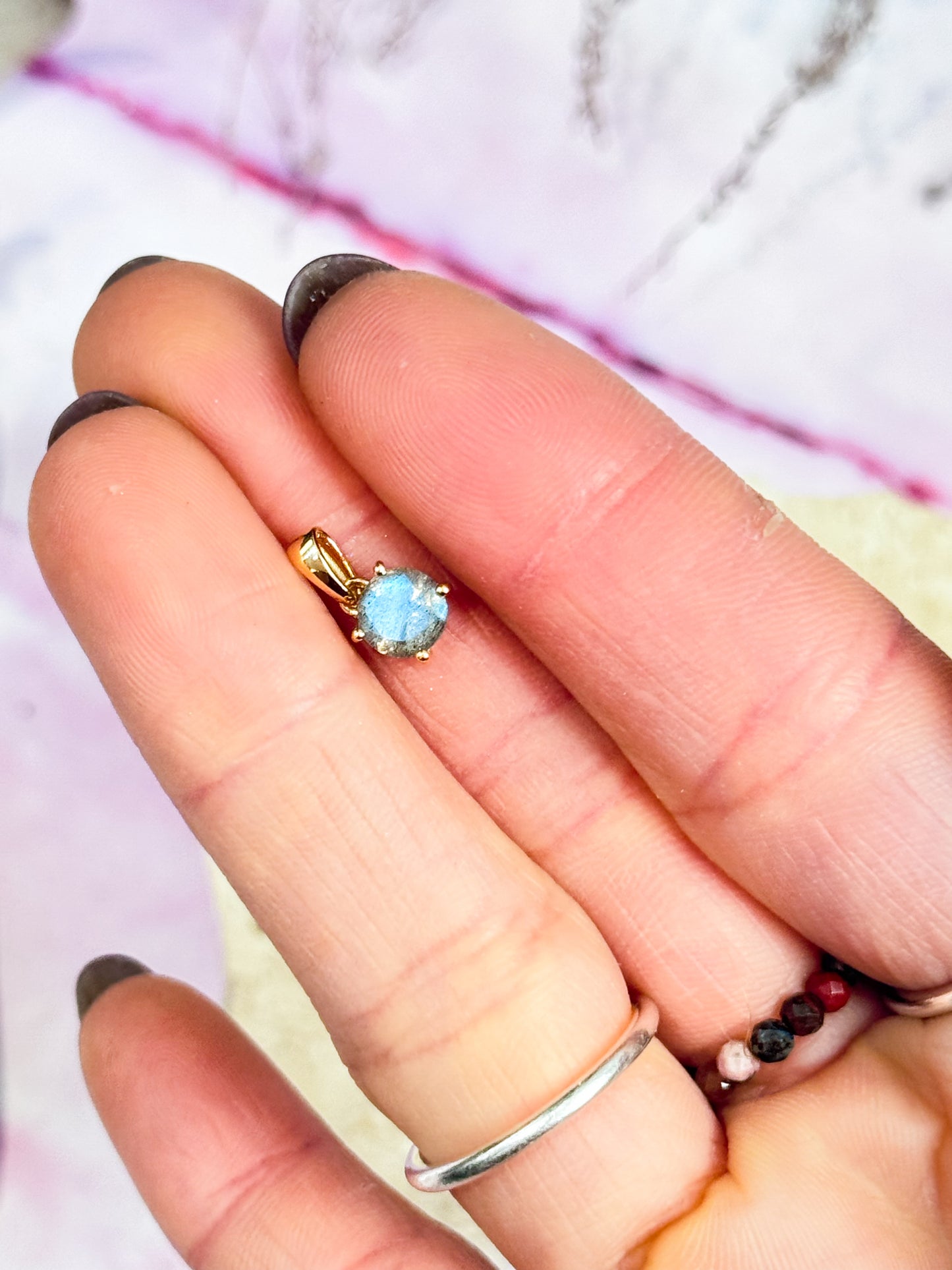 18K Gold Vermeil Blue Labradorite Pendants