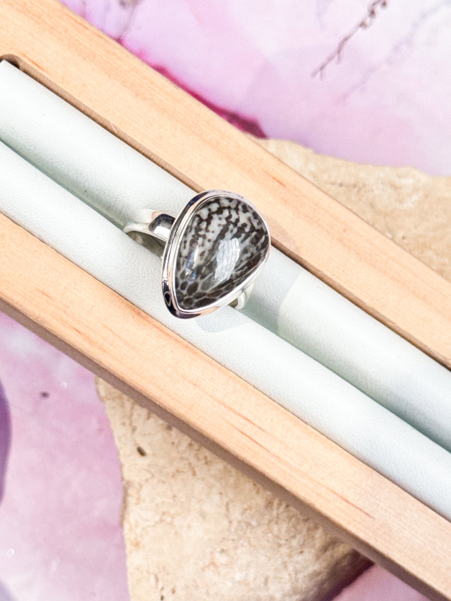 Black Coral Ring - Size 8 #3