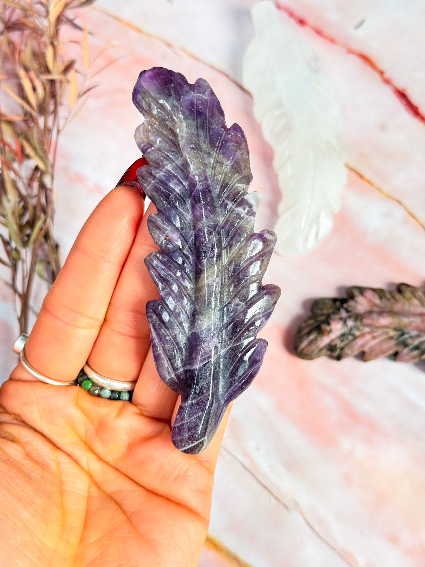 Crystal Feather Carvings - Large