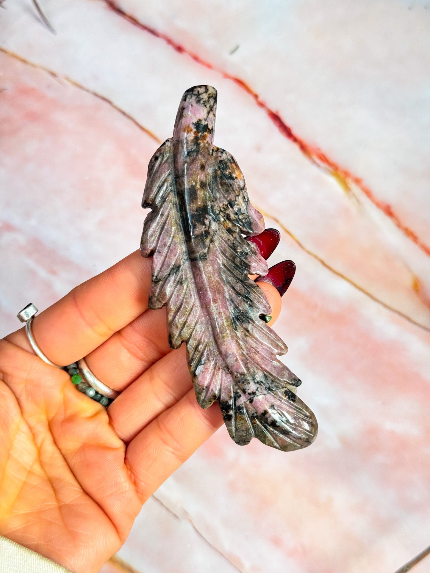 Crystal Feather Carvings - Large