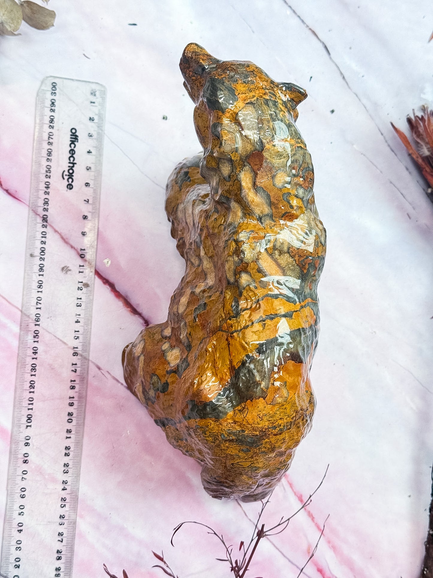 Yellow Jade Bear Carving