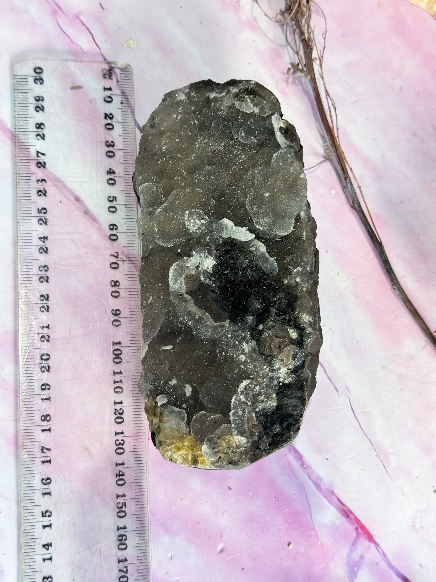 Black Chalcedony with Apophylite Cluster