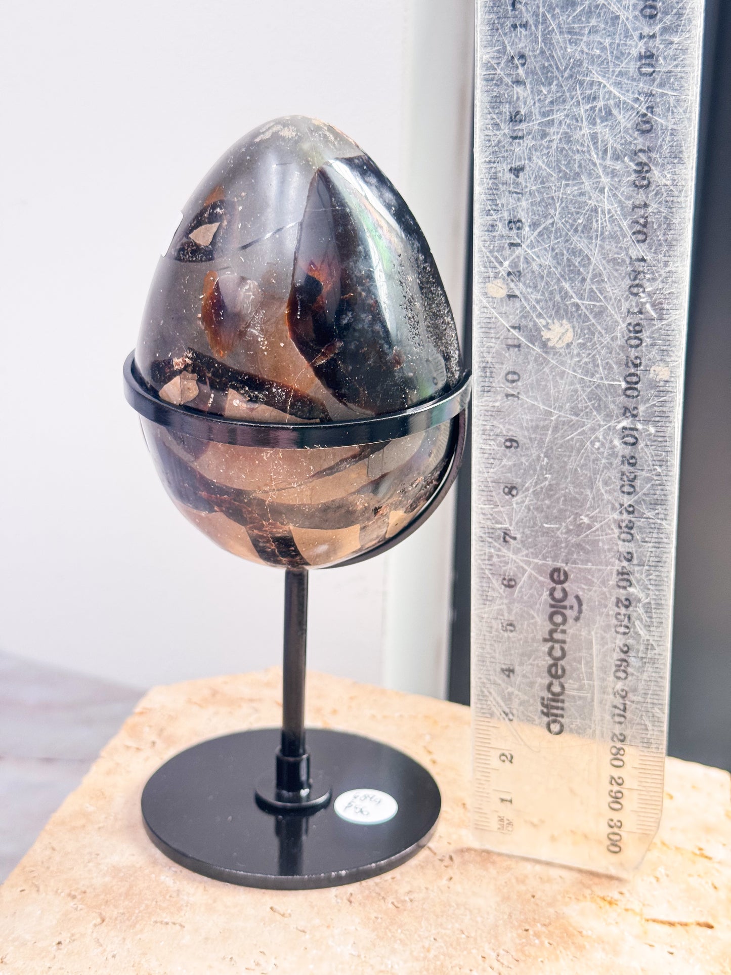 Septarian Dragon Egg on Stand
