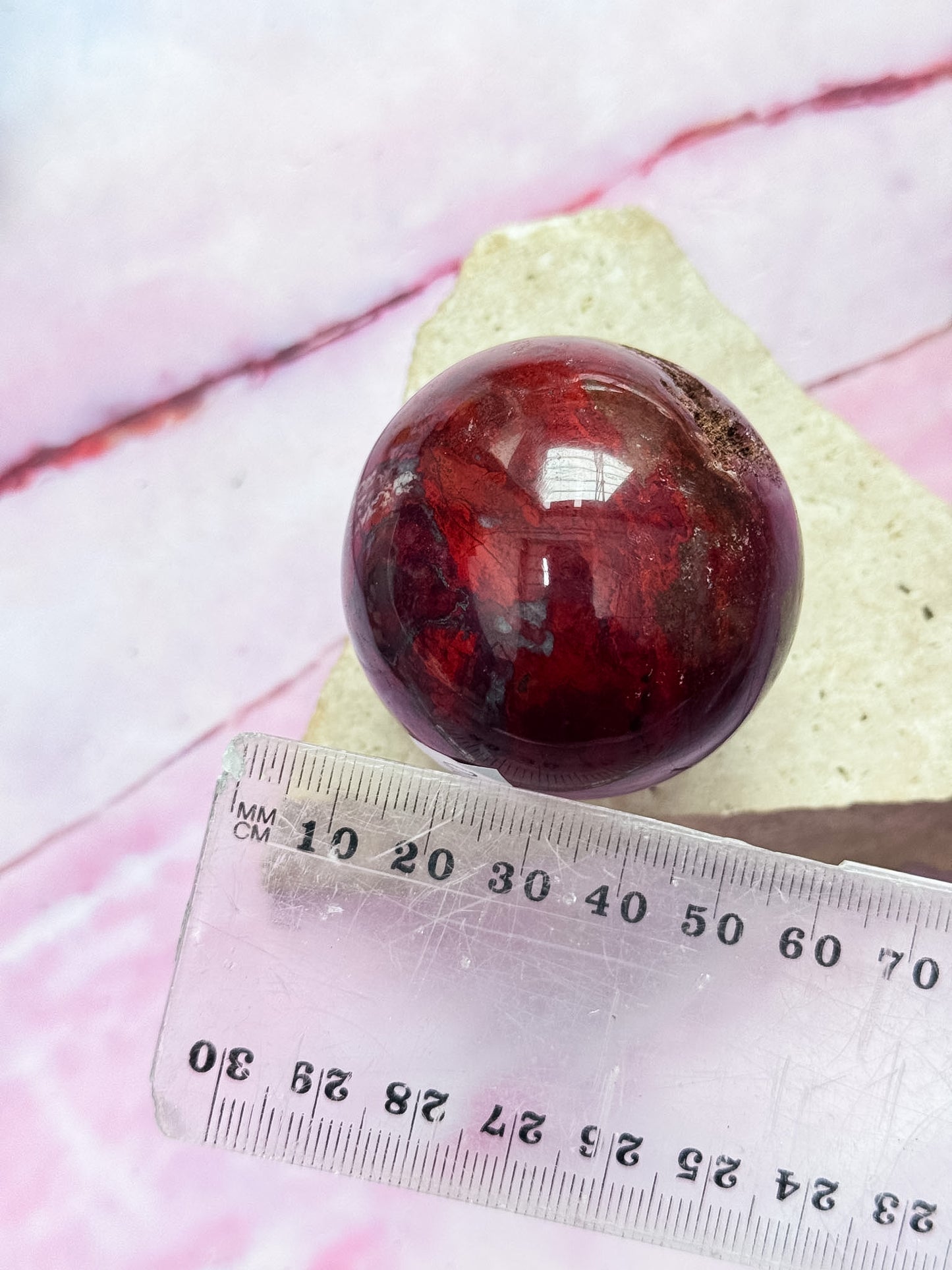 Red Jasper with Hematite Sphere