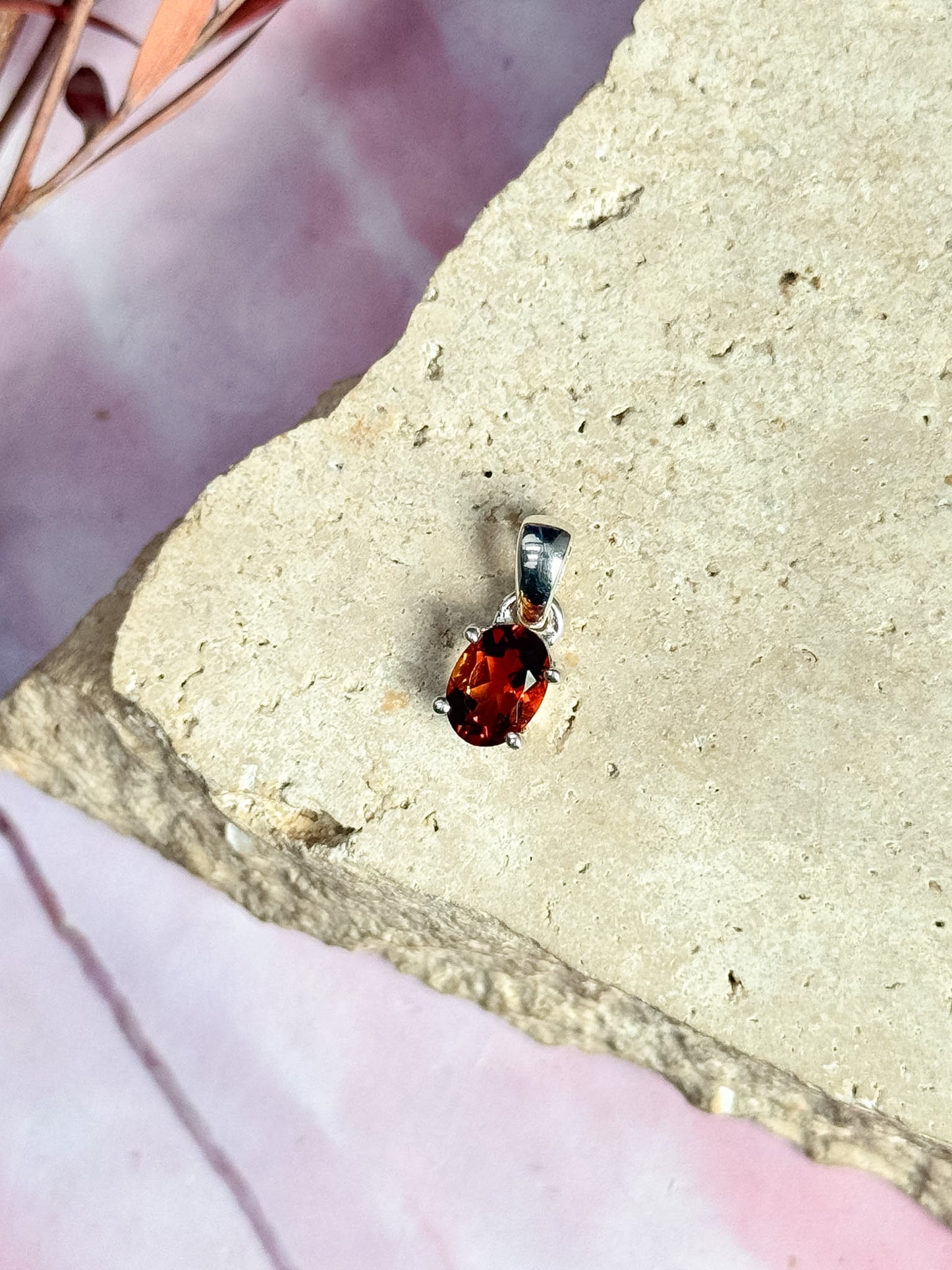 Citrine Claw Set Dark Dainty Pendants