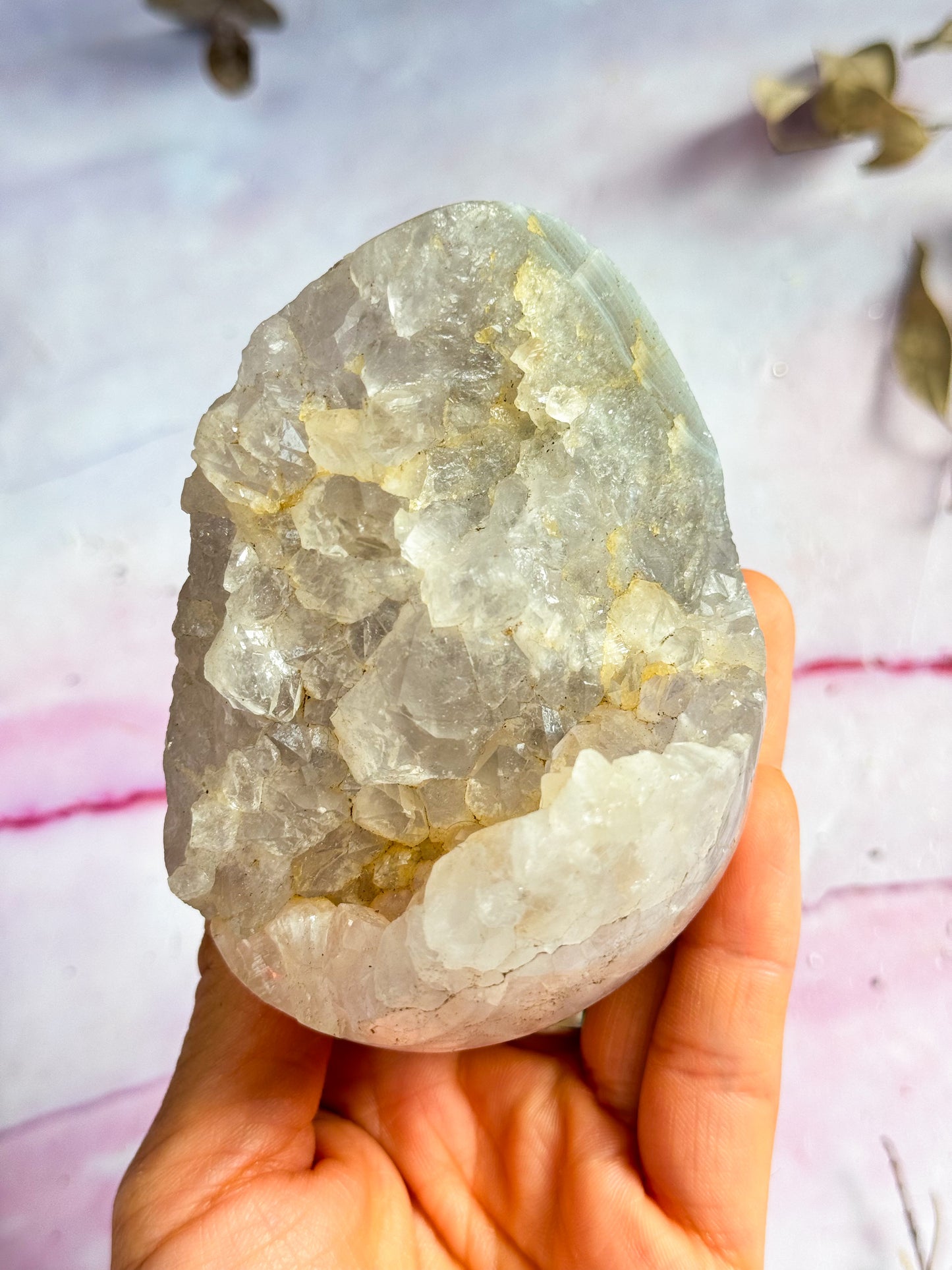Amethyst and Agate Druzy Geode Egg