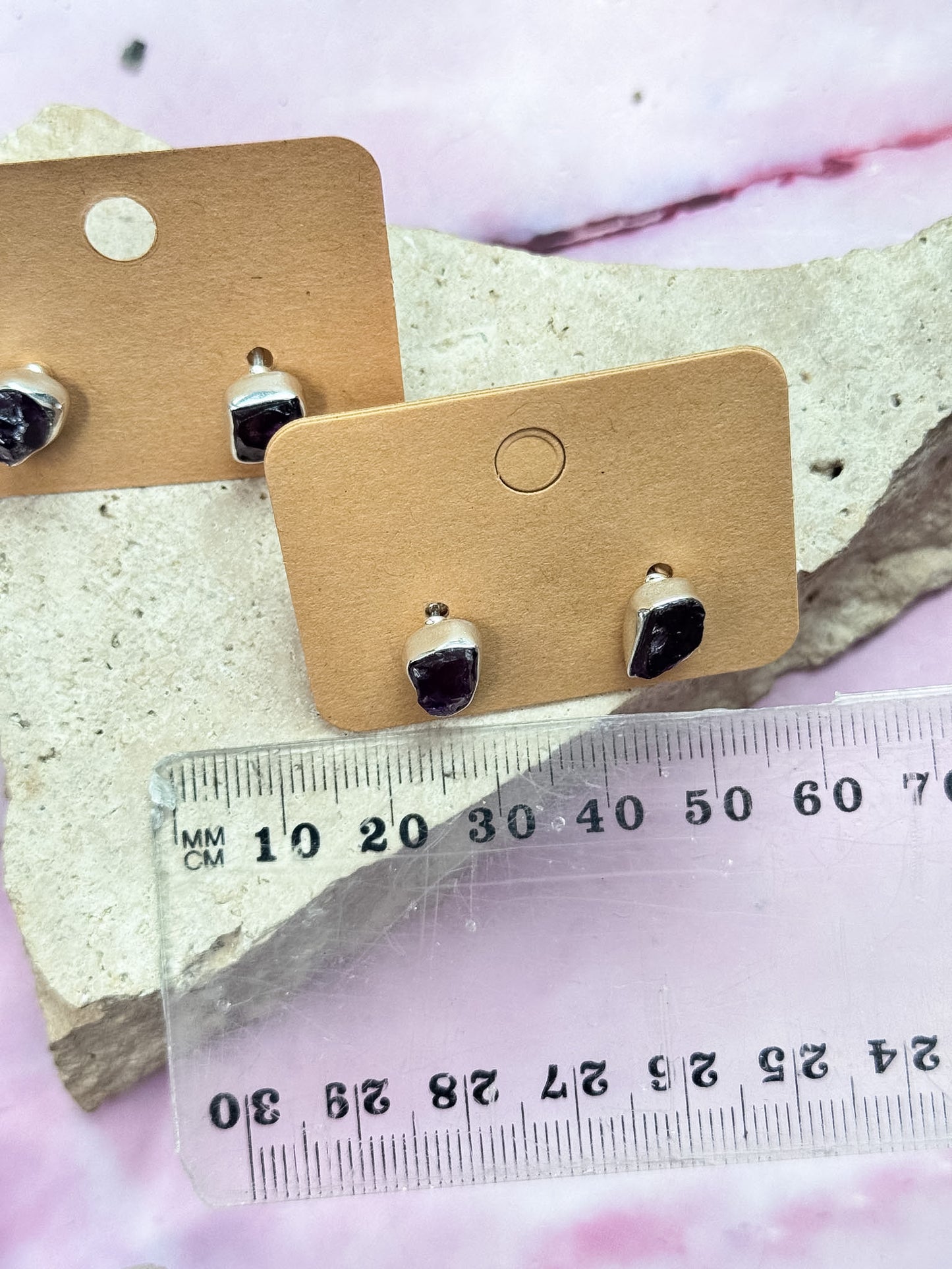 Amethyst Rough Studs
