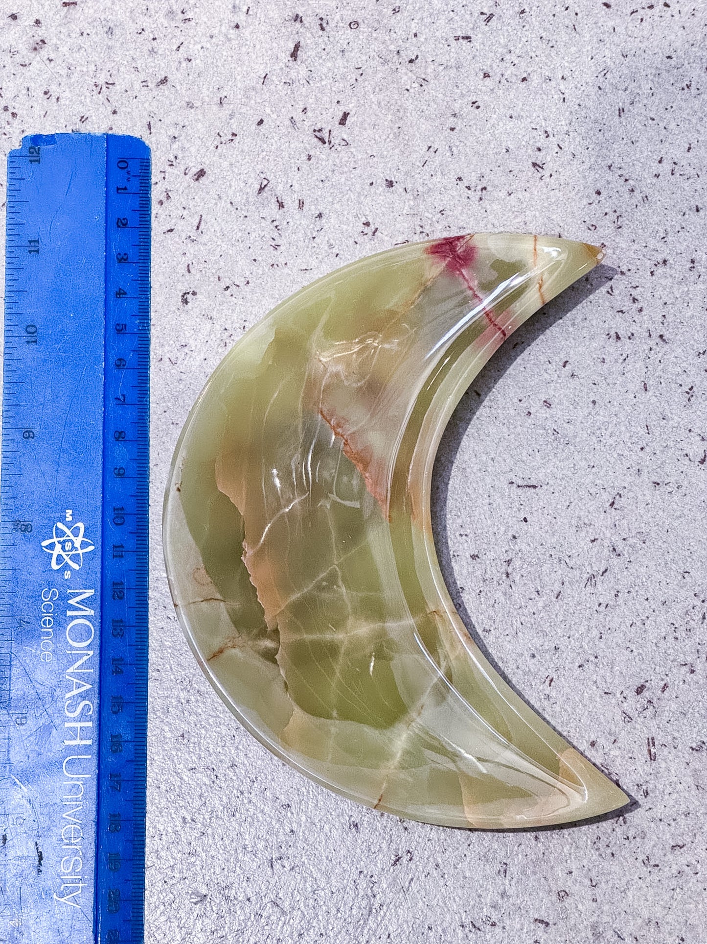 Green Calcite Moon Dish
