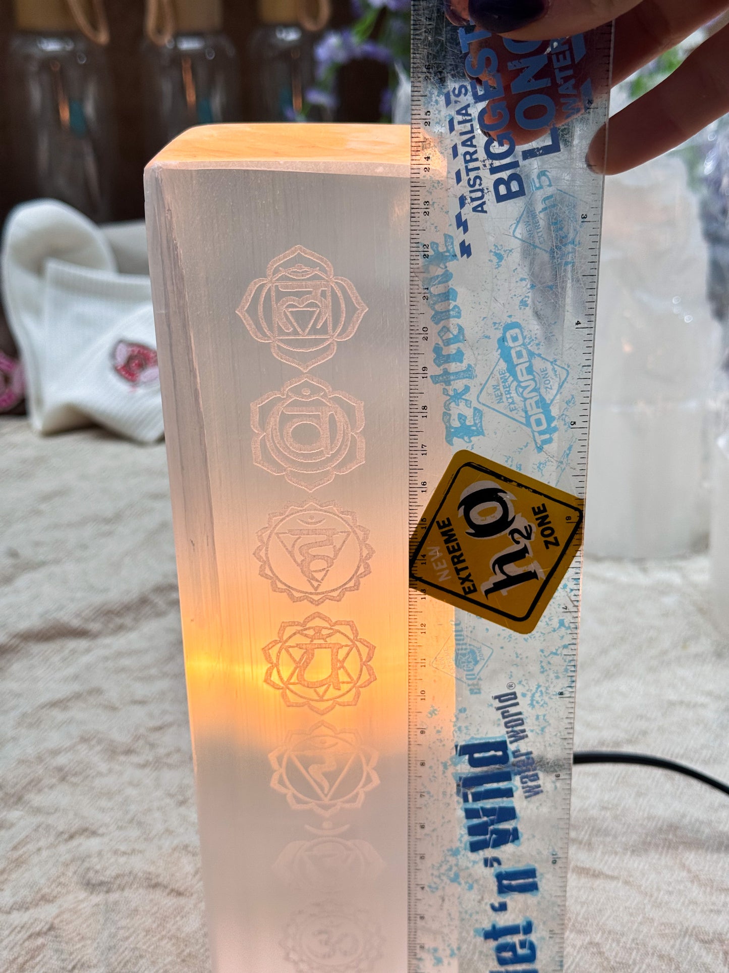 Selenite Chakra Lamps