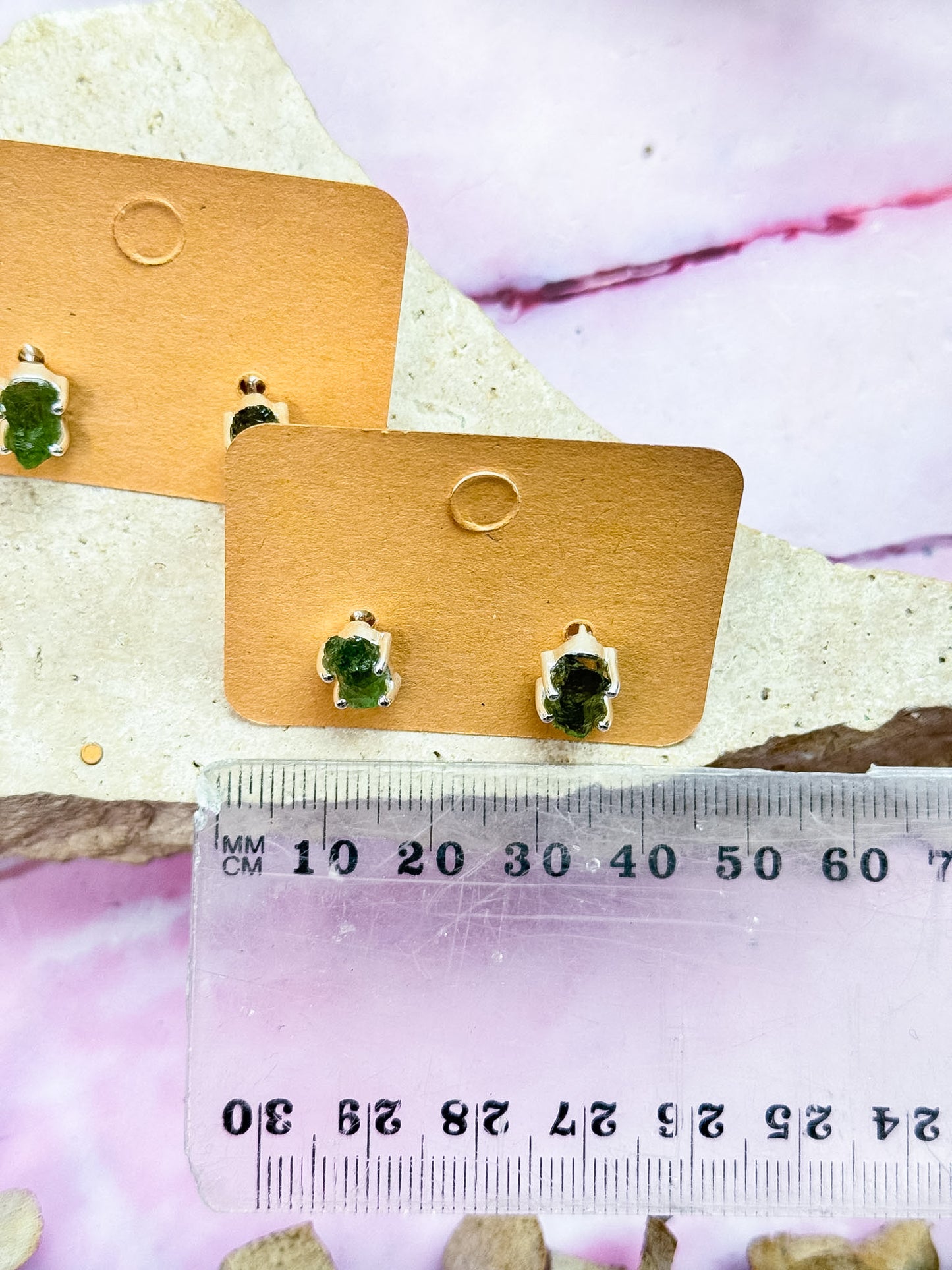 Moldavite Studs