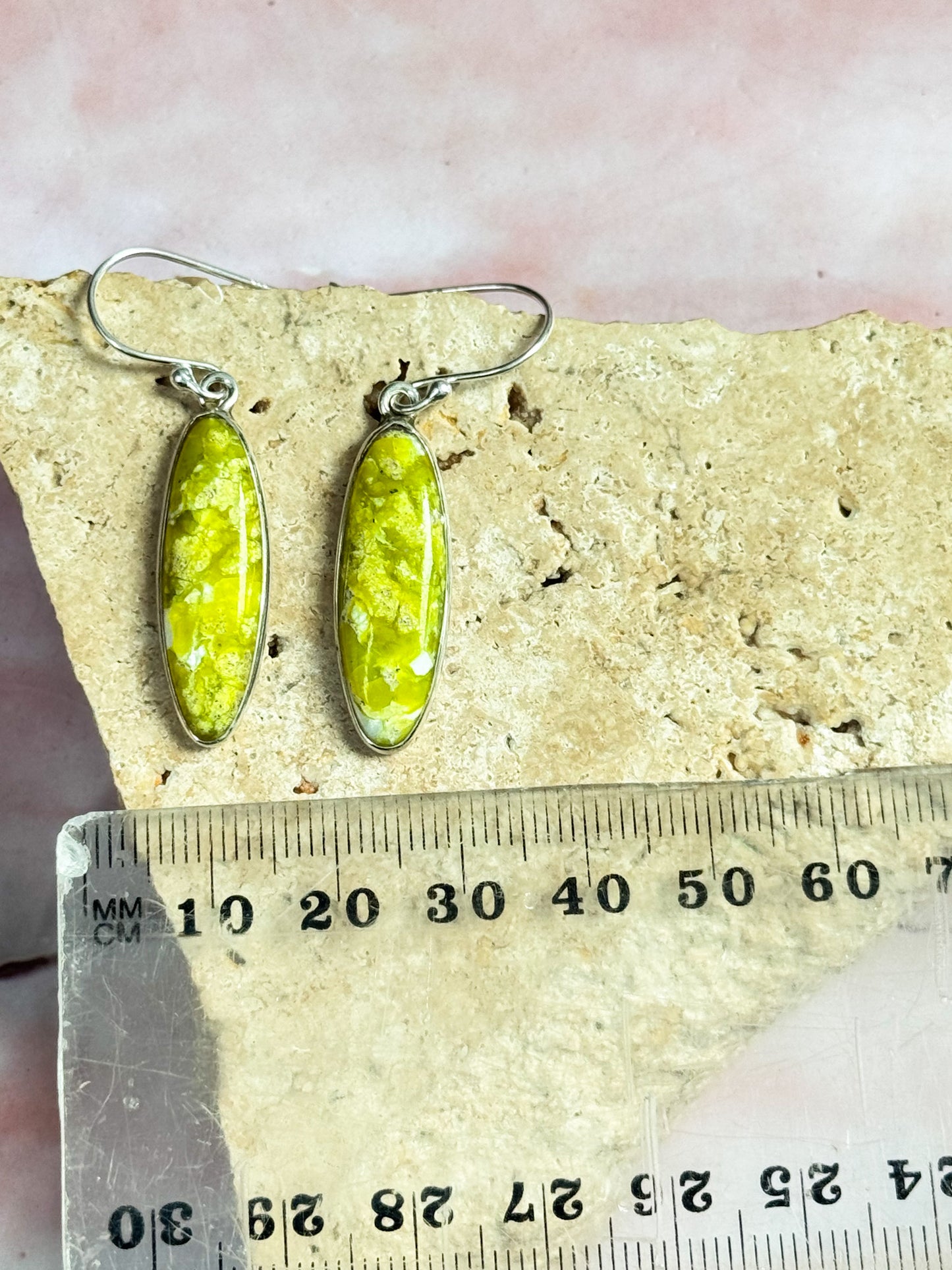 Lizardite Serpentine Earrings - Oval