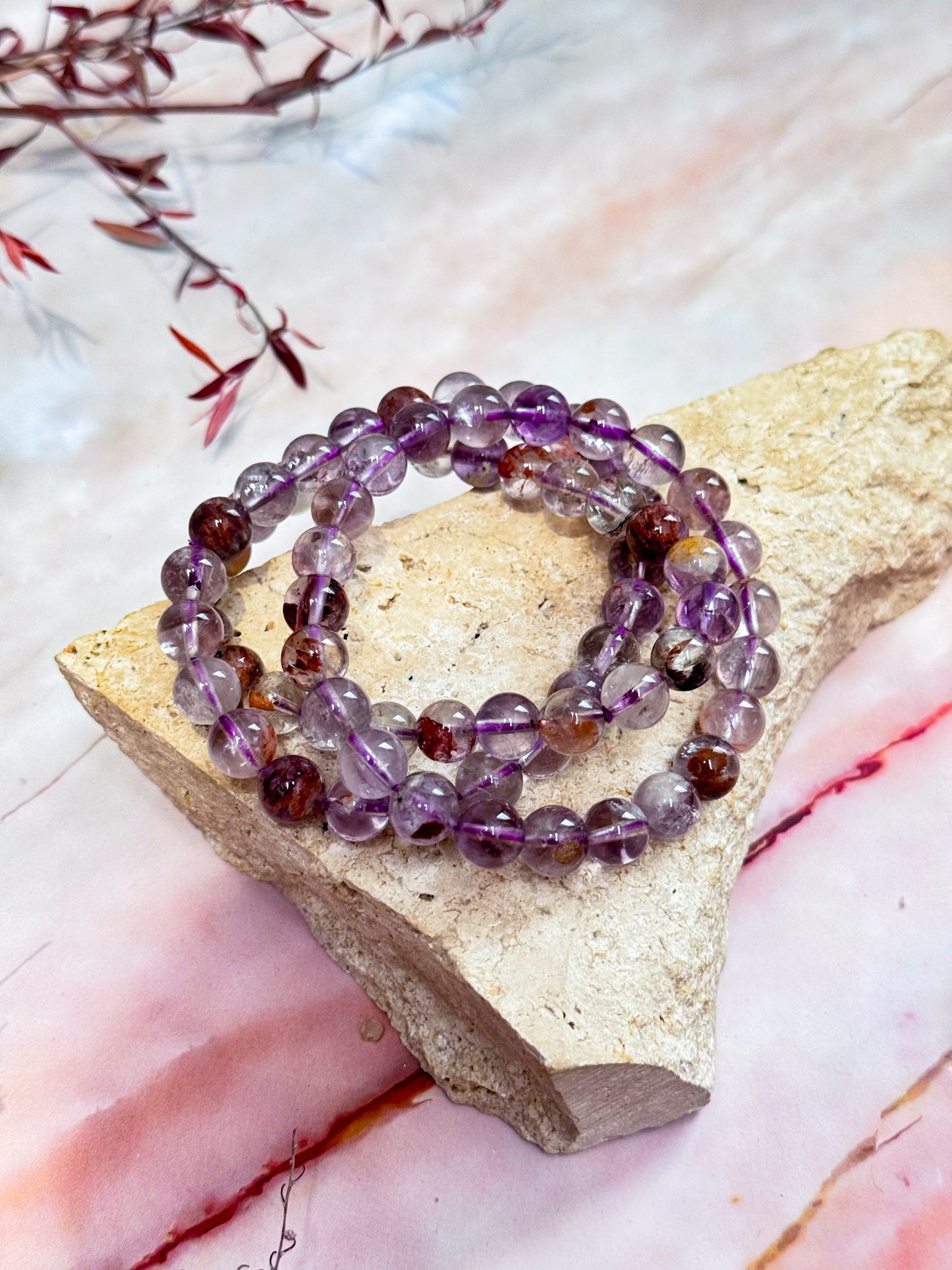 Hematite in Amethyst Bracelets