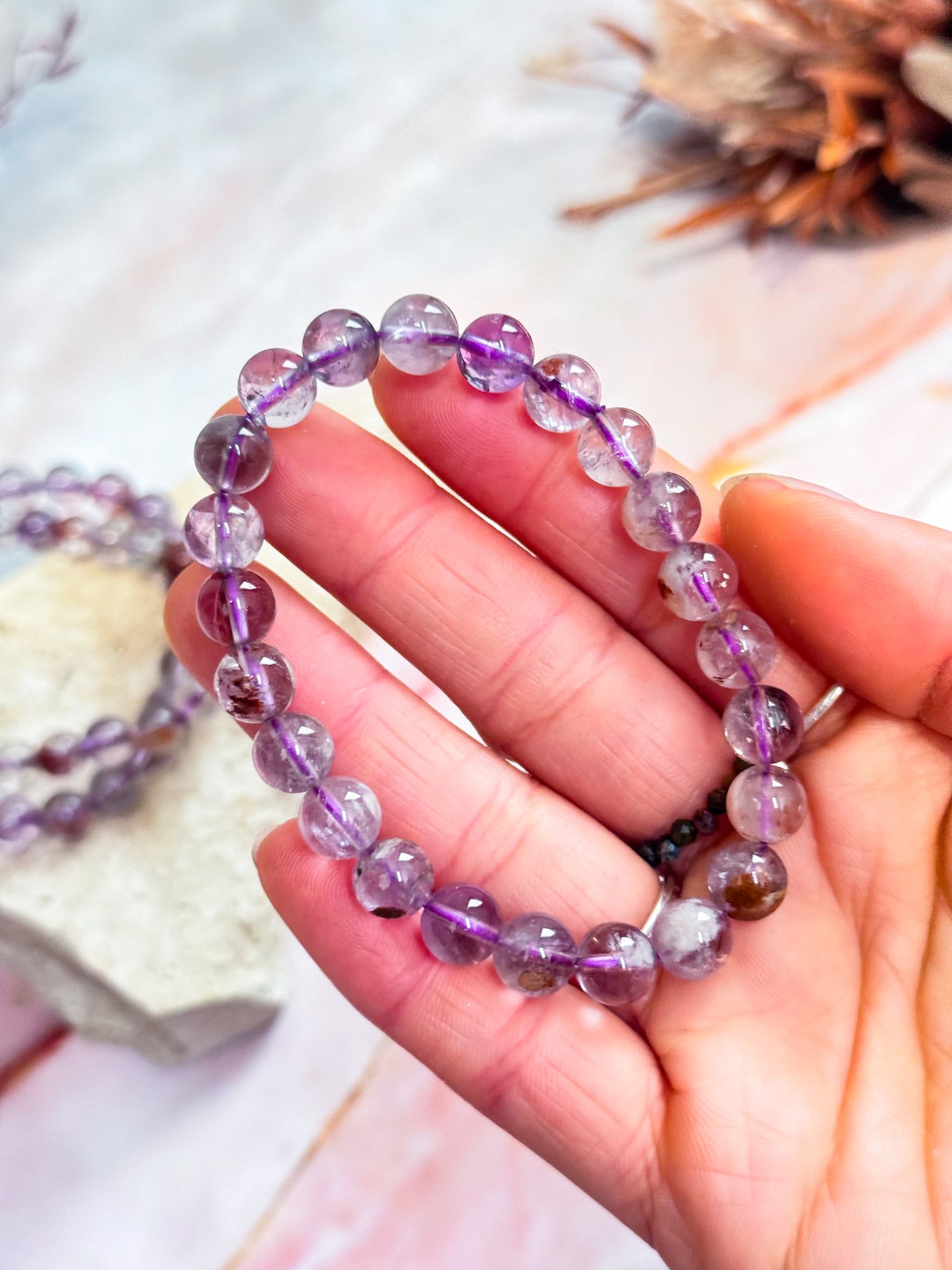 Hematite in Amethyst Bracelets