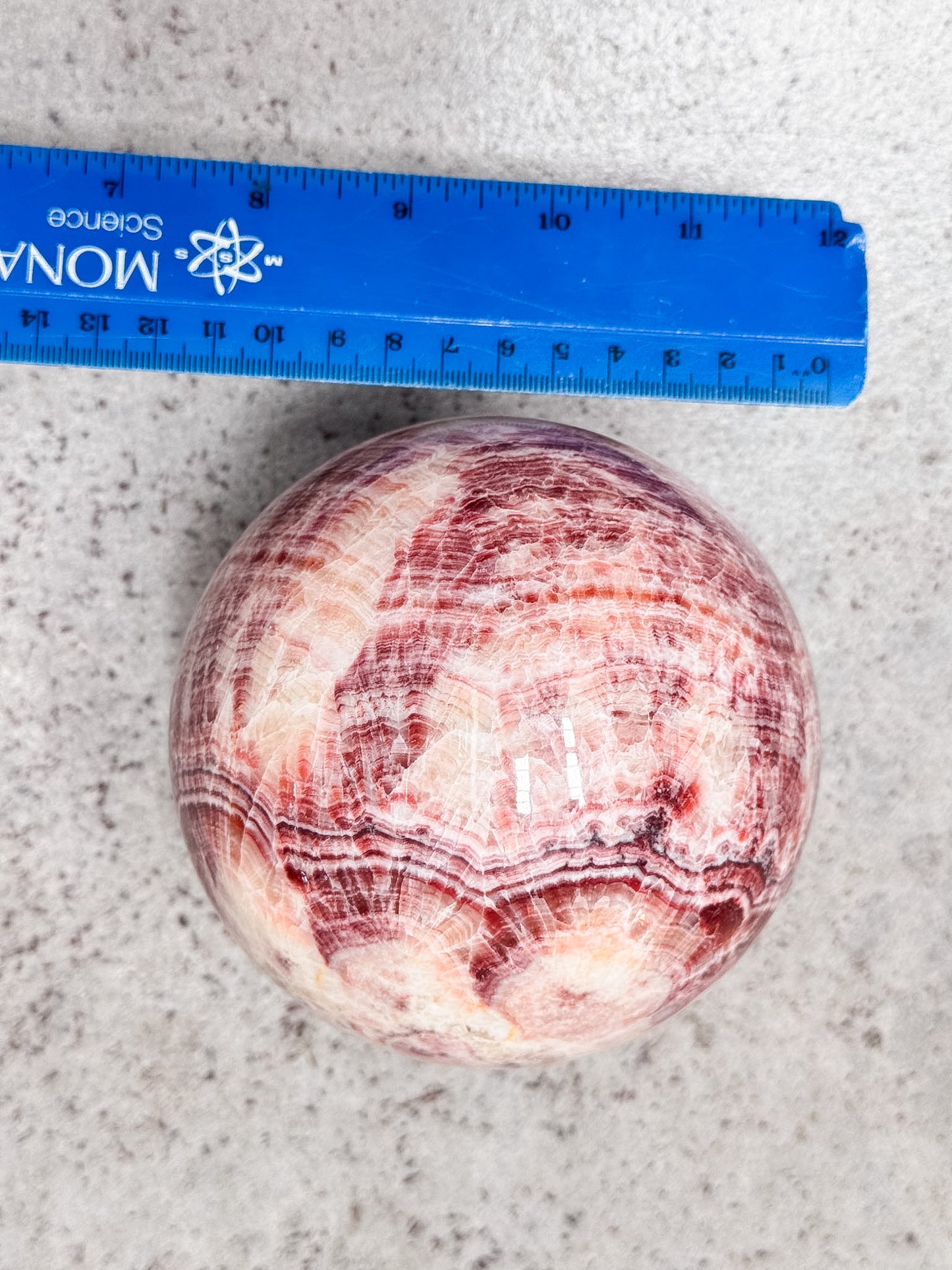 Pink Banded Calcite Sphere