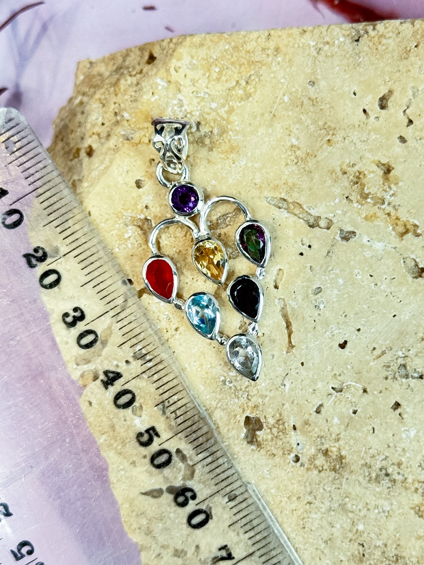 Rainbow Faceted Pendant