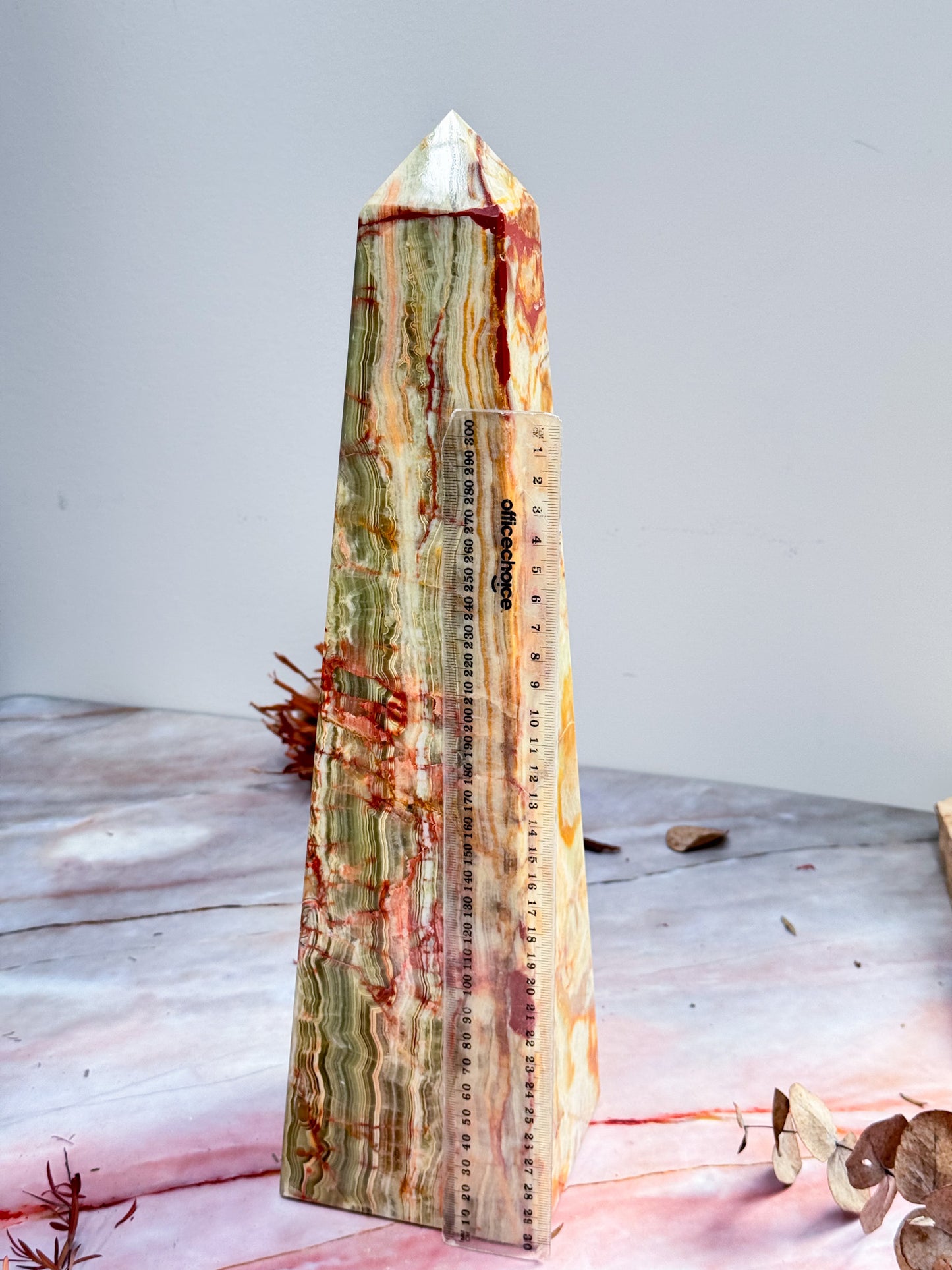 XL Green Banded Calcite Tower #3