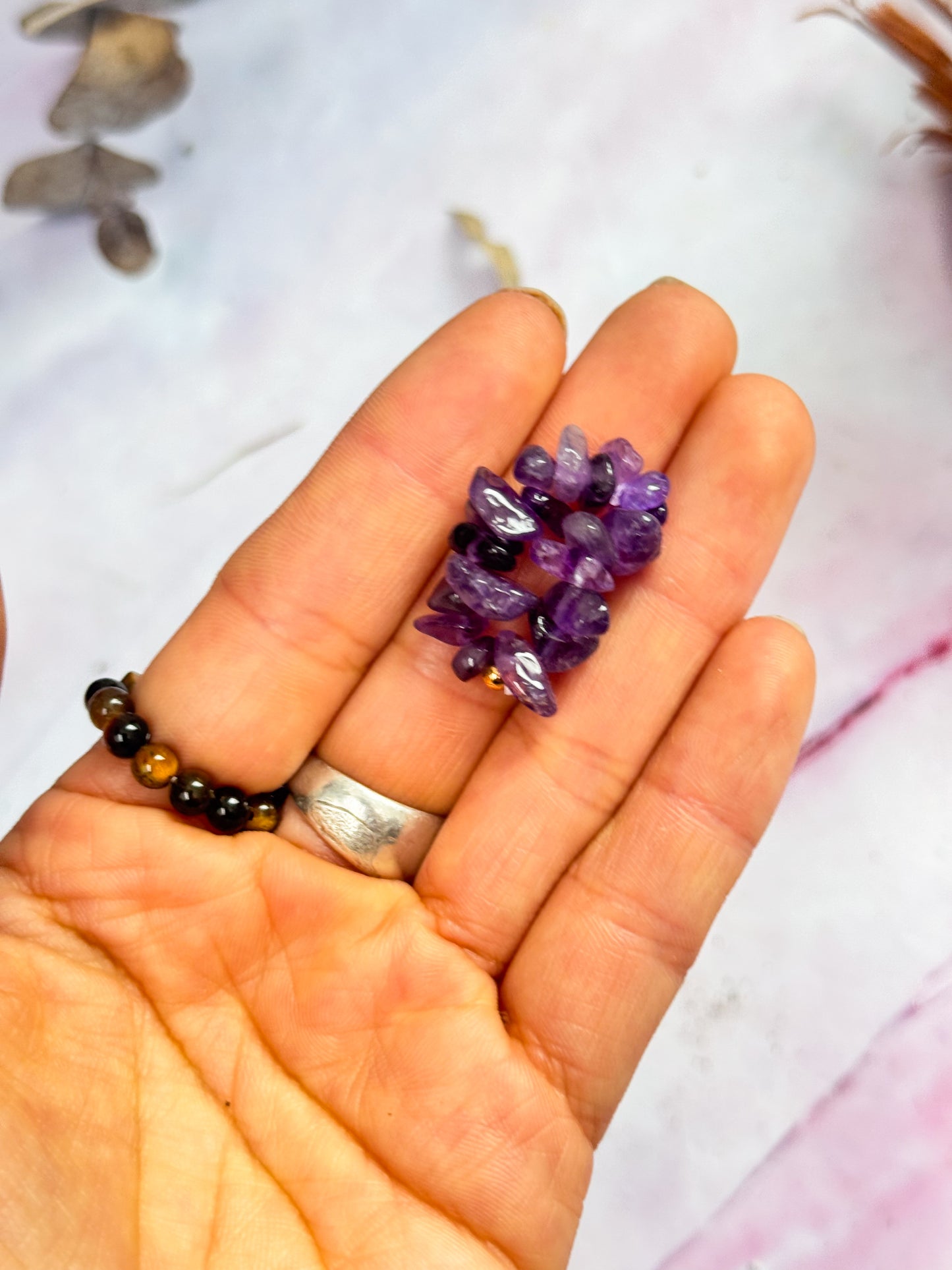 Amethyst Chip Anxiety Rings