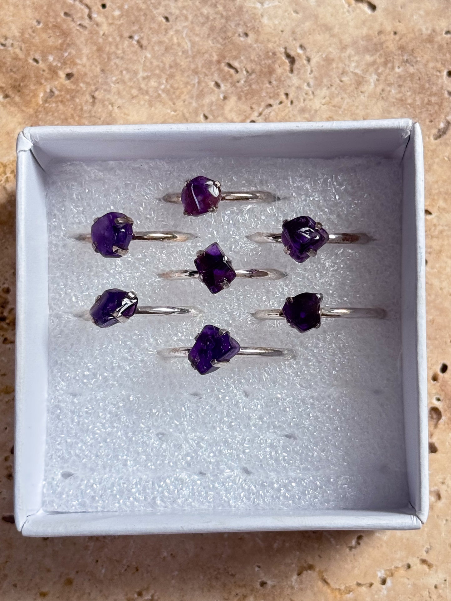 Amethyst Rough Rings