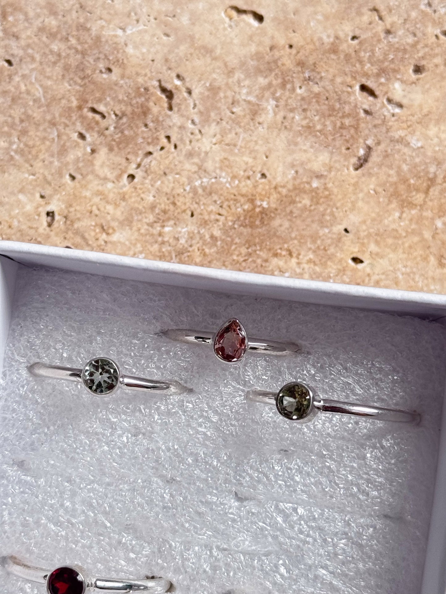 Faceted Watermelon Tourmaline Rings